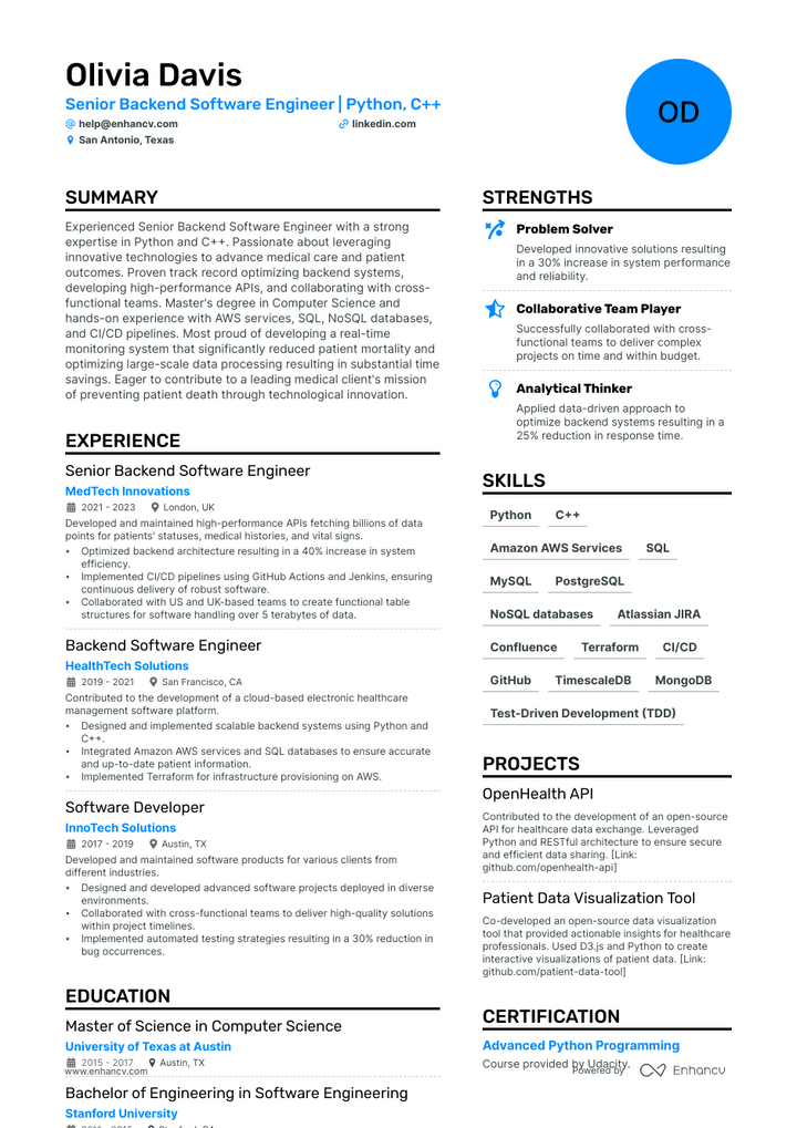 5 Platform Engineer Resume Examples & Guide for 2023