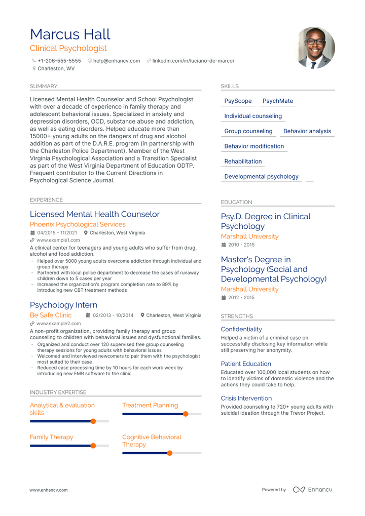 5 Psychologist Resume Examples & Guide for 2023