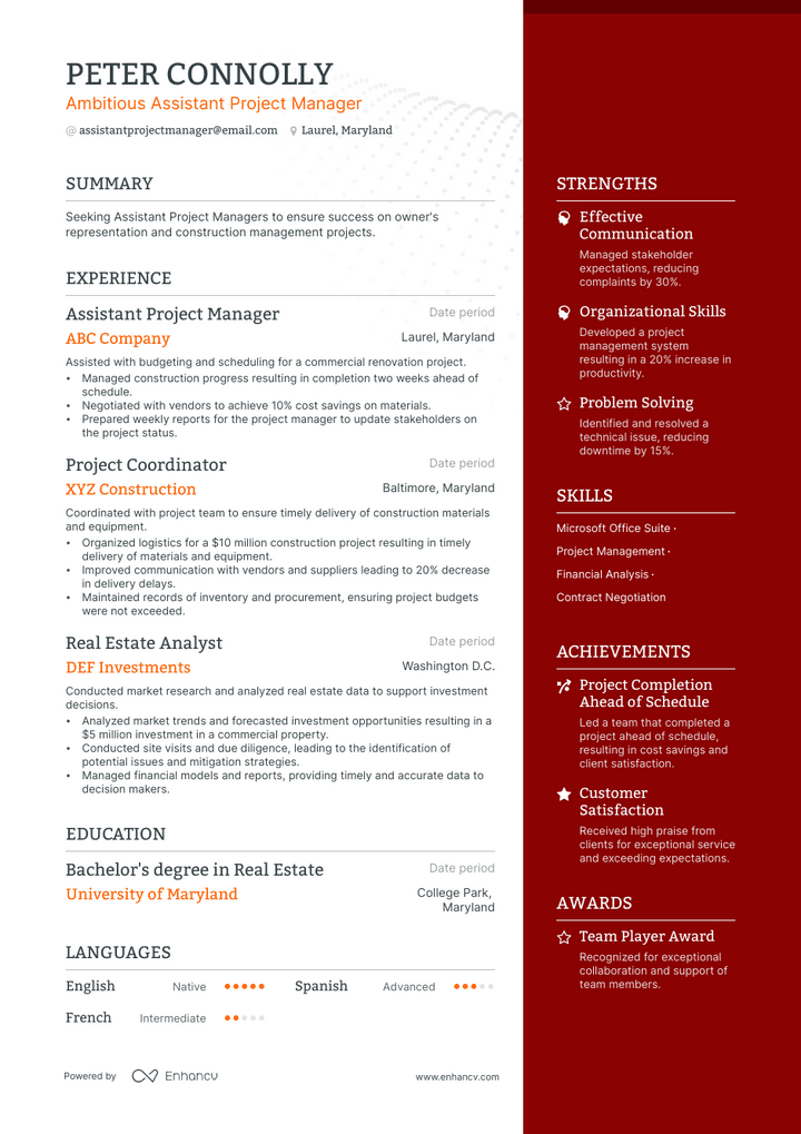 real estate assistant resume example