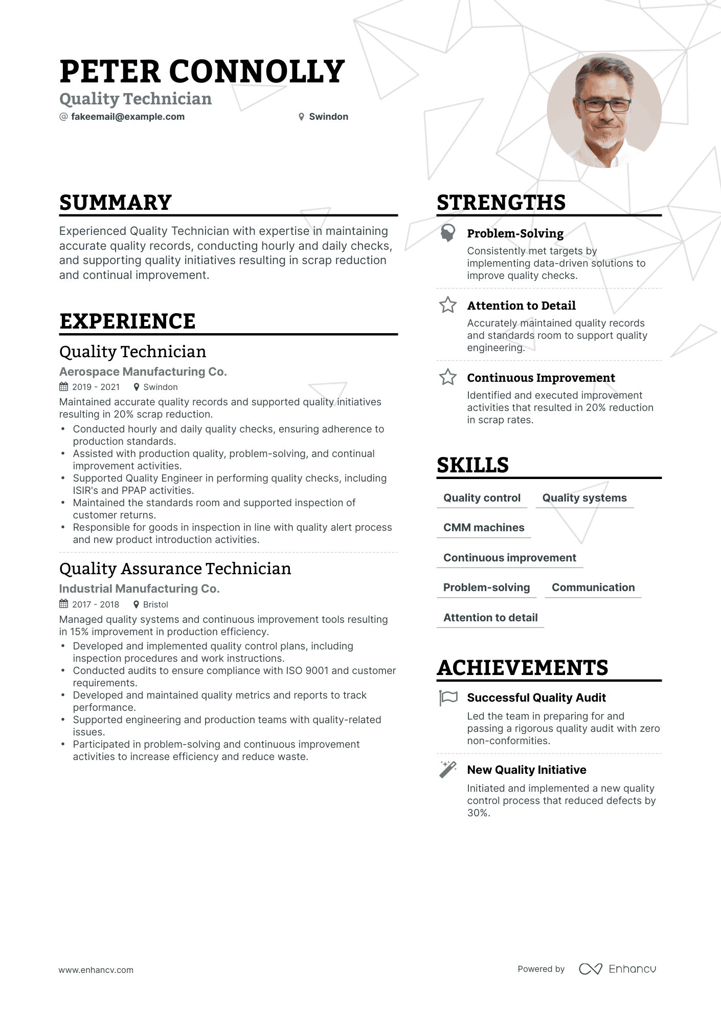 5 Quality Technician Resume Examples & Guide for 2024