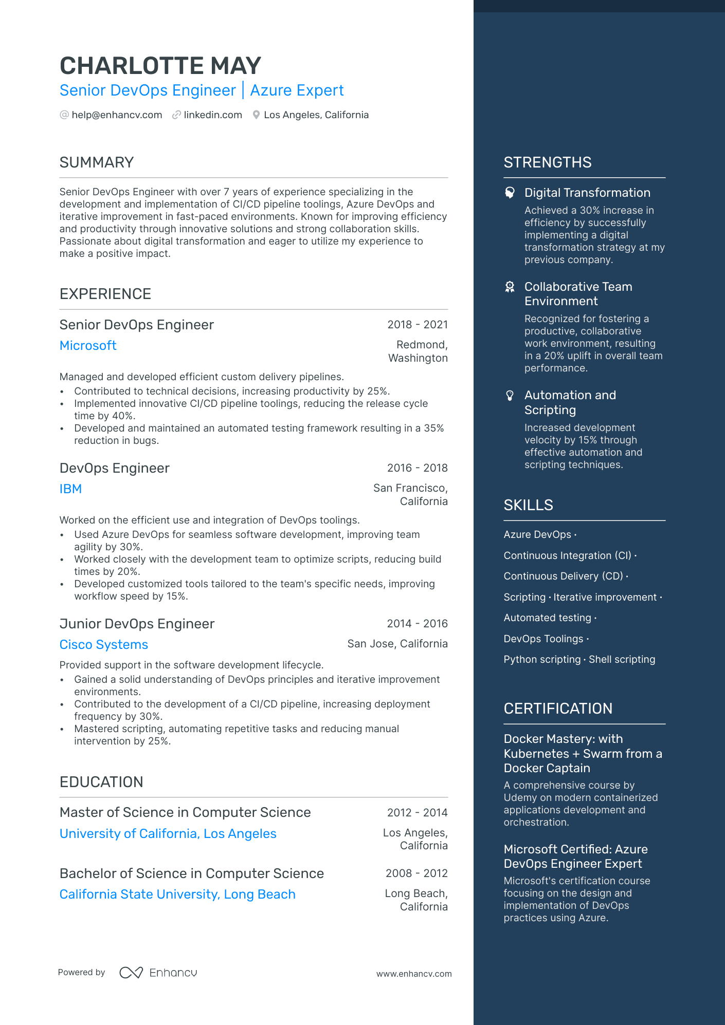 5 Senior Devops Engineer Resume Examples & Guide for 2024