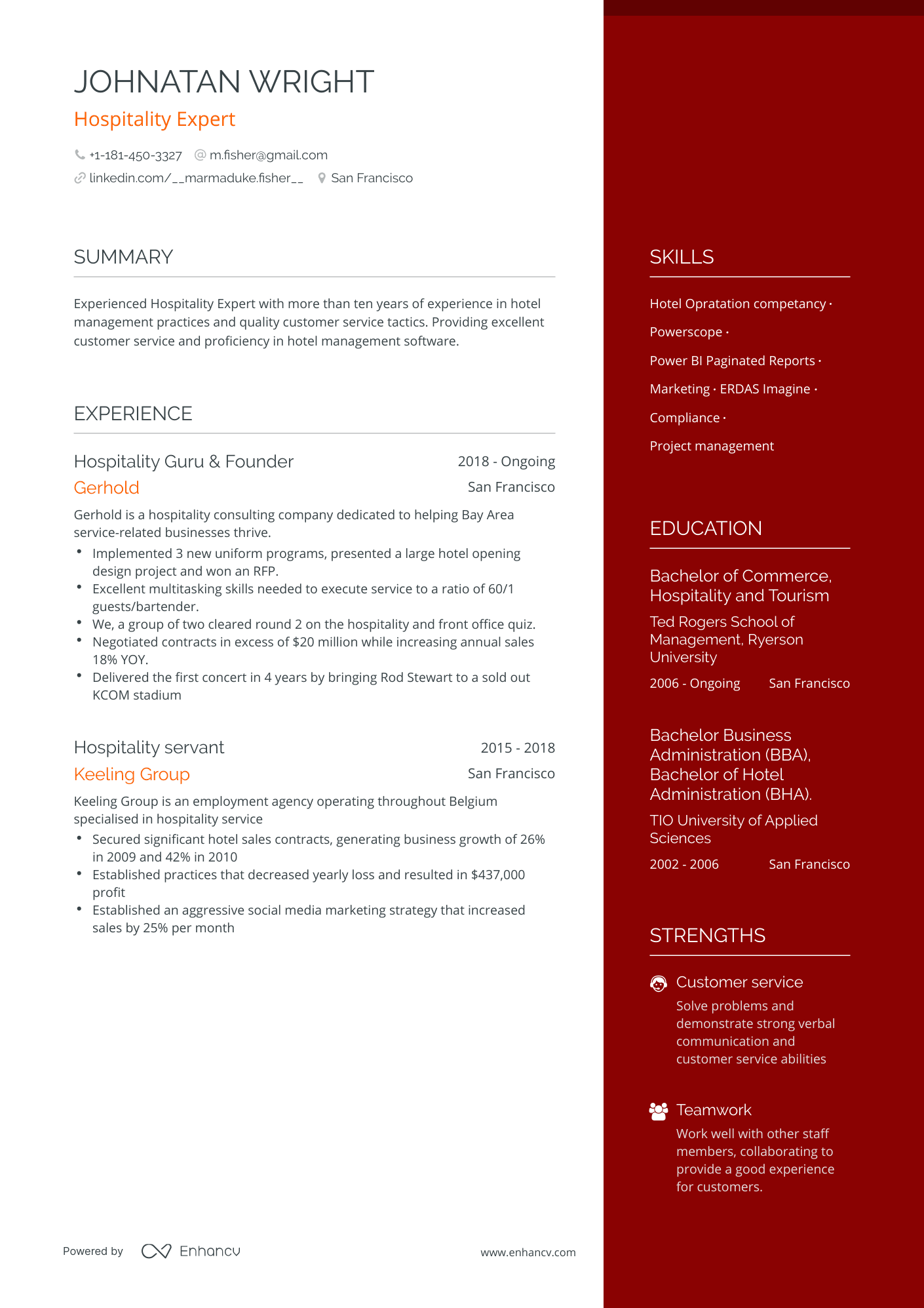 5 Hospitality Resume Examples & Guide for 2023