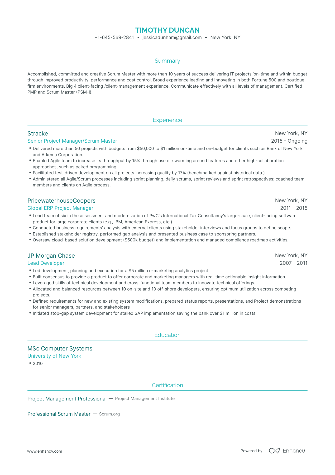 9 Scrum Master Resume Examples & Guide for 2023