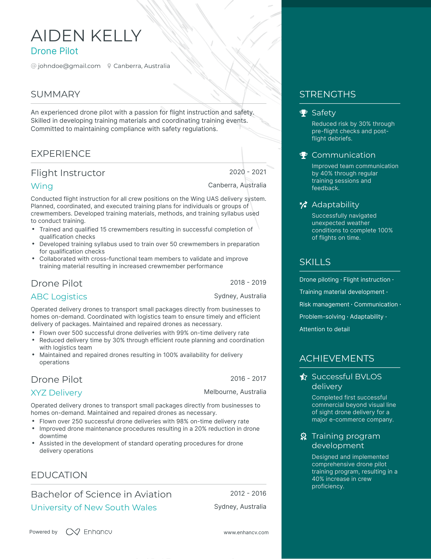 5 Drone Pilot Resume Examples & Guide for 2024