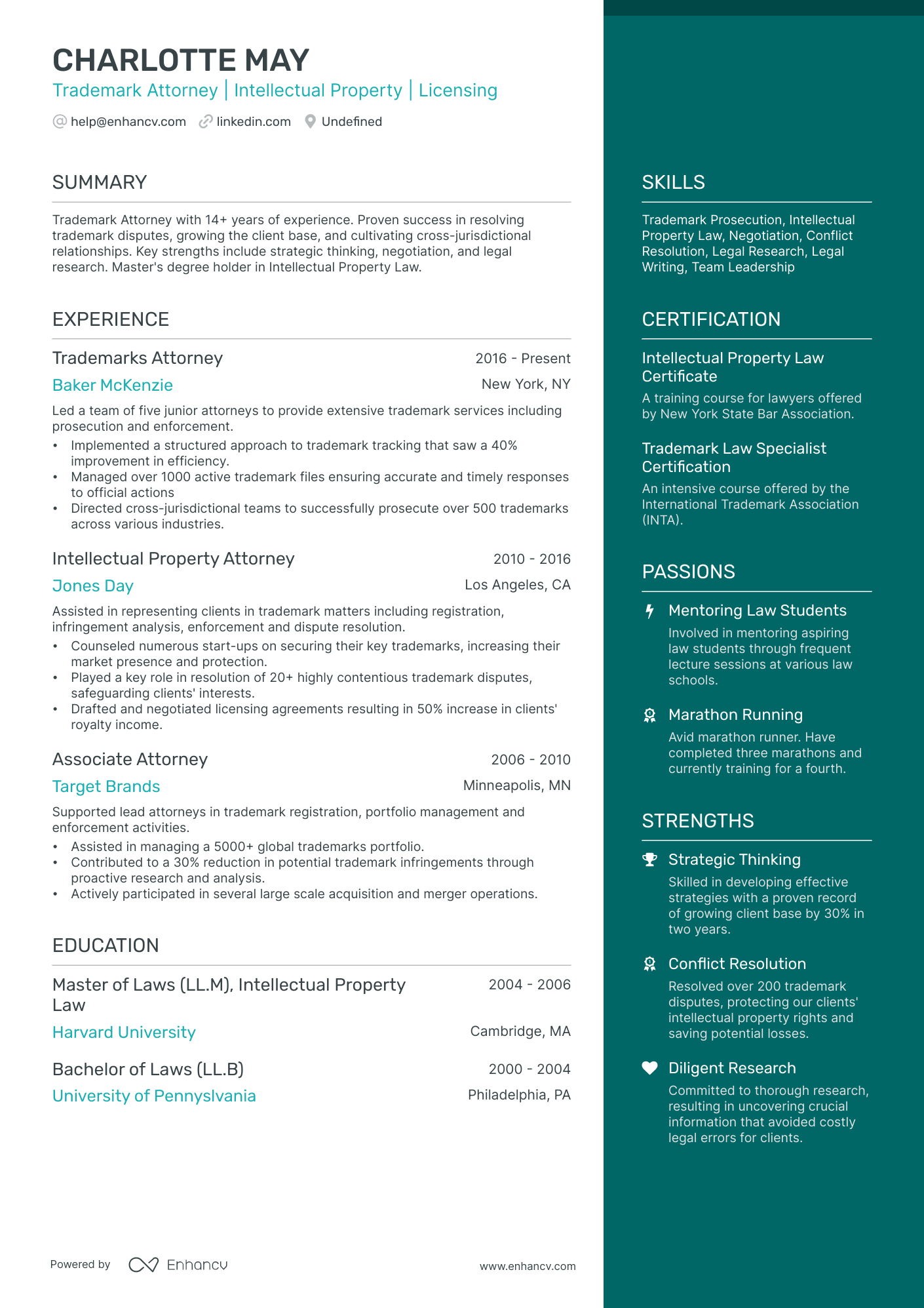 10 Trademark Attorney Resume Examples & Guide for 2026