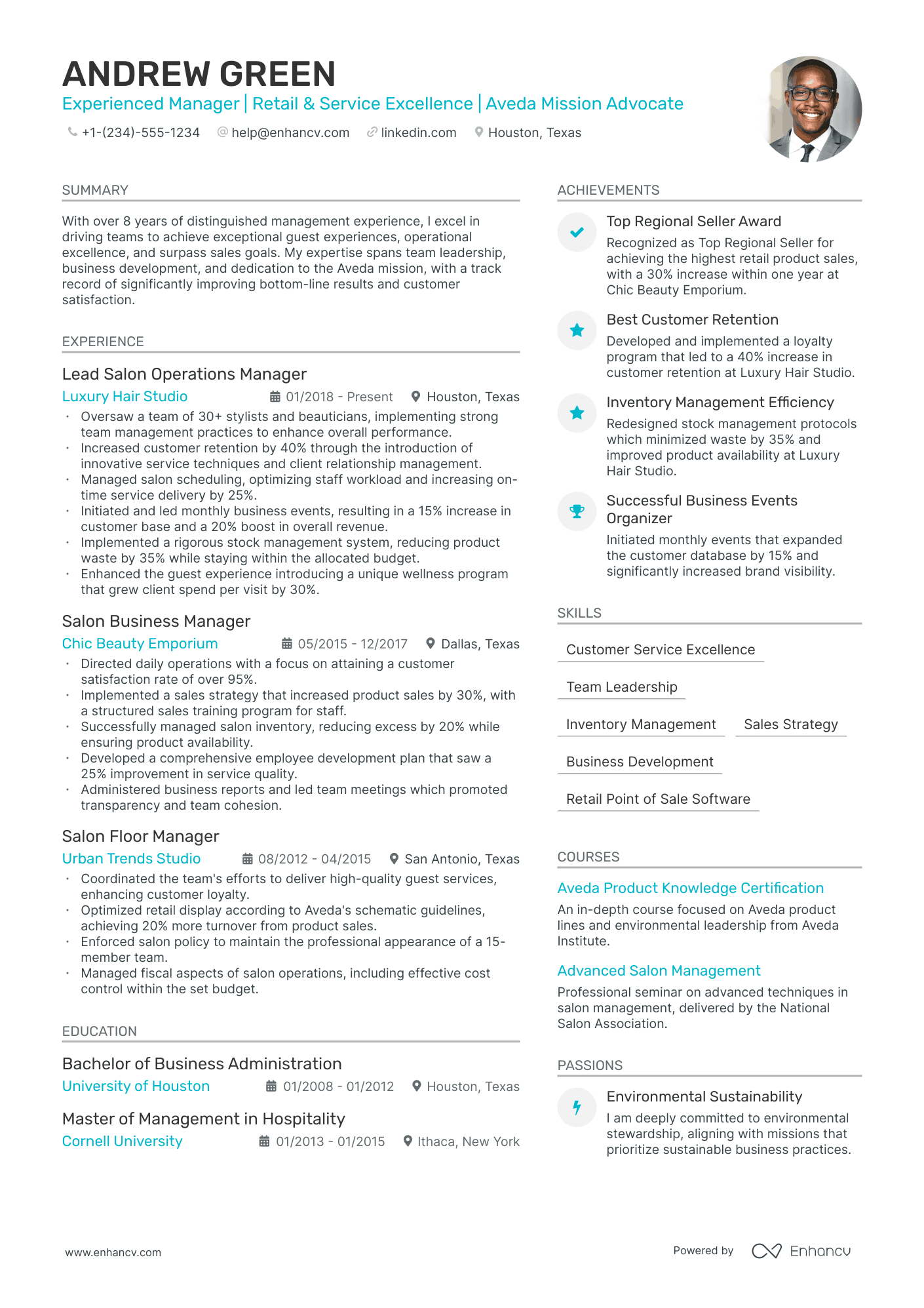 5 Salon Manager Resume Examples & Guide for 2024