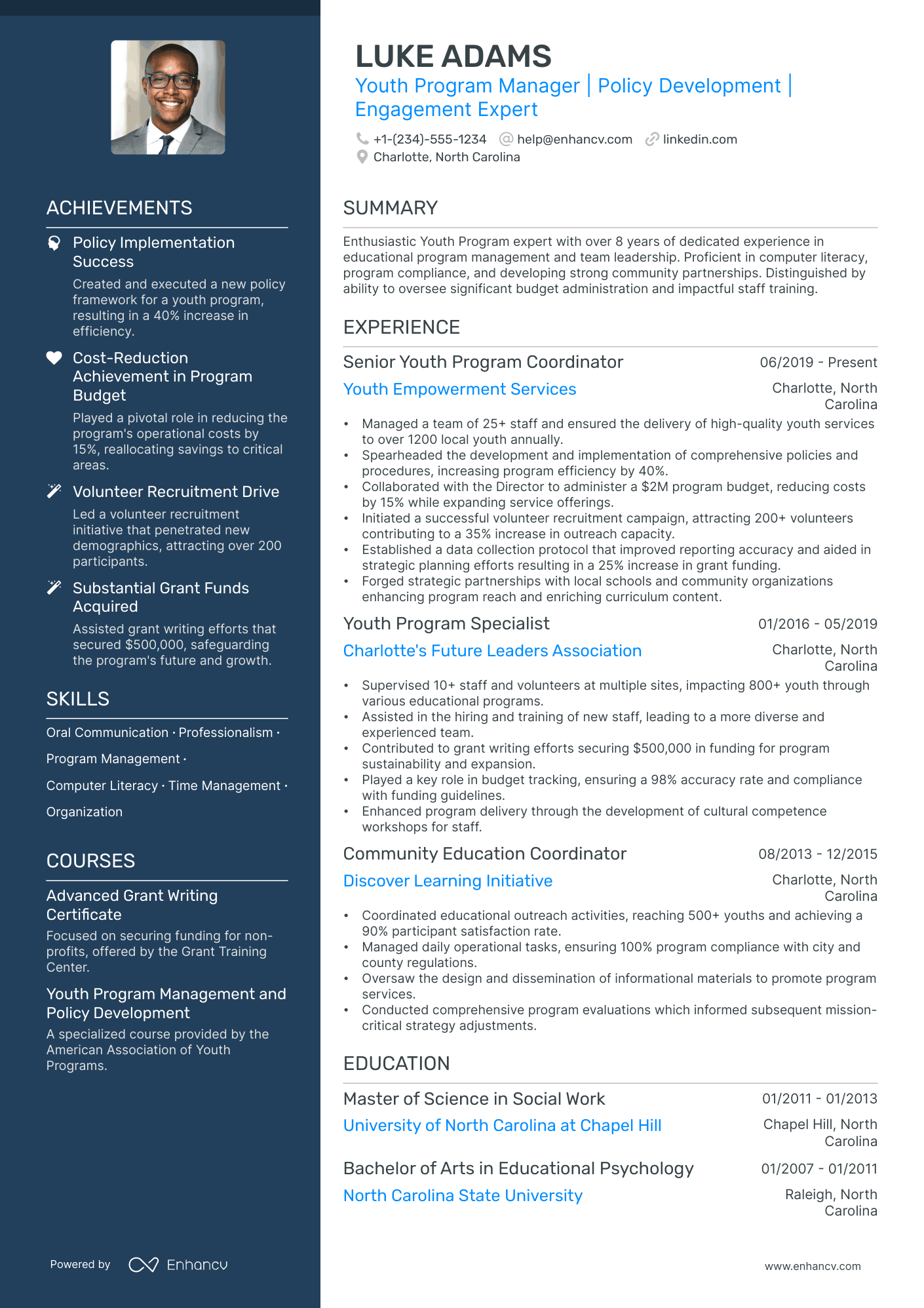 5 Youth Program Manager Resume Examples & Guide for 2024