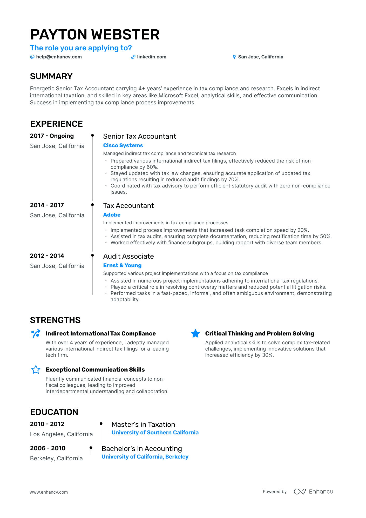 5 Senior Tax Accountant Resume Examples & Guide for 2024