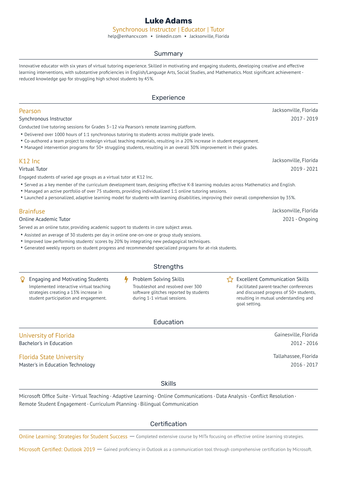 5 Tutor Resume Examples & Guide for 2024