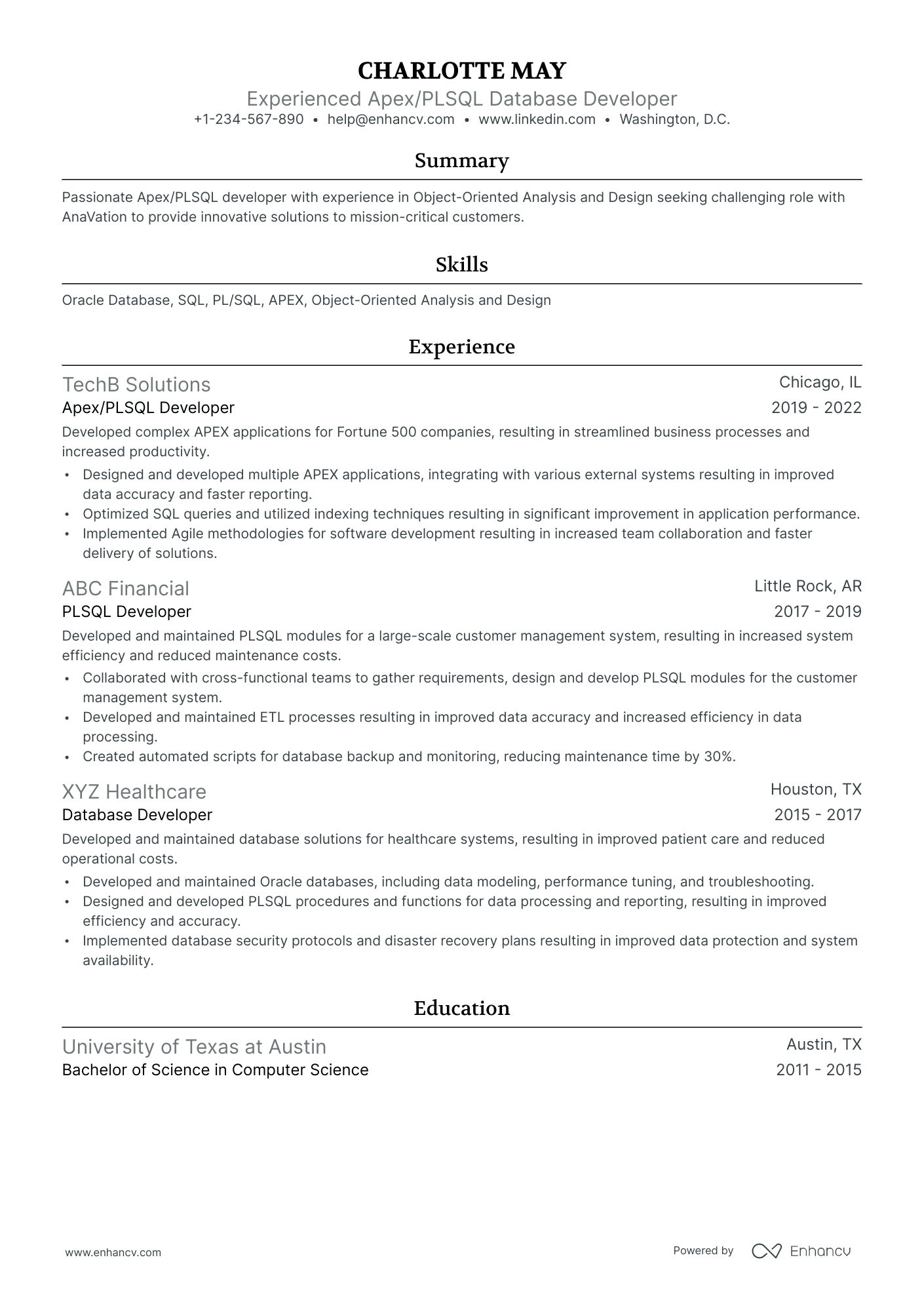 10 Database Developer Resume Examples, Templates & Guide for 2026