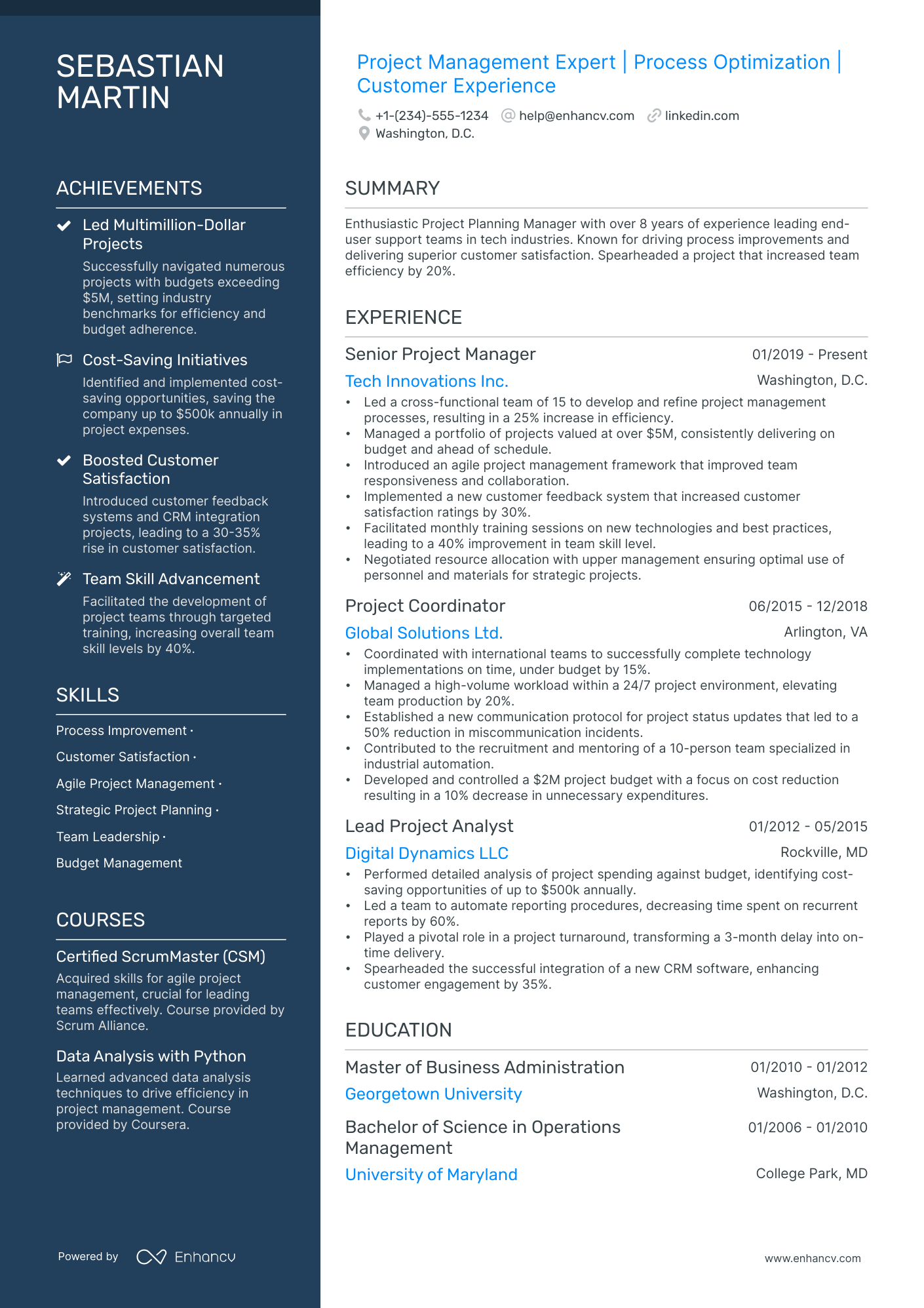 5 Planning Manager Resume Examples & Guide for 2024