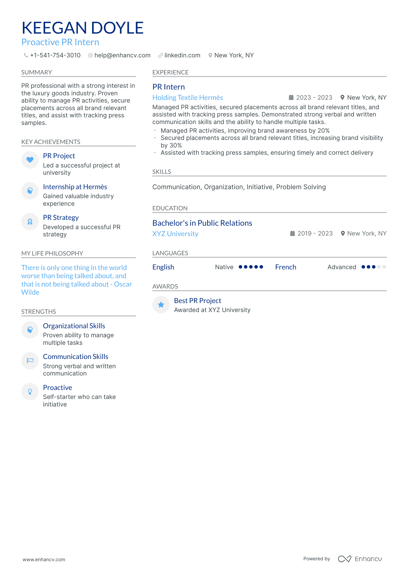 10 PR Intern Resume Examples & Guide for 2026
