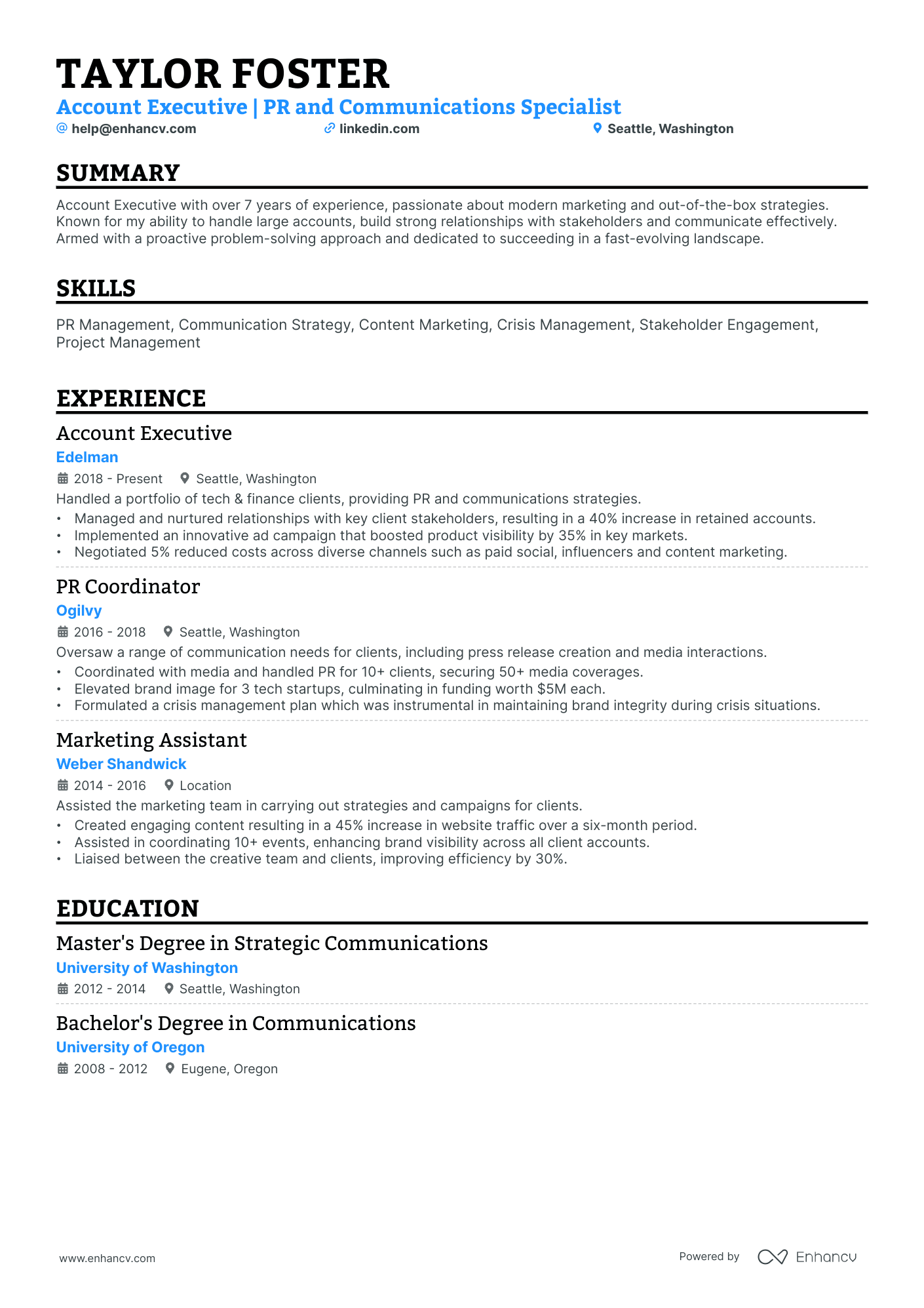 10 Senior Account Executive Resume Examples & Guide for 2026