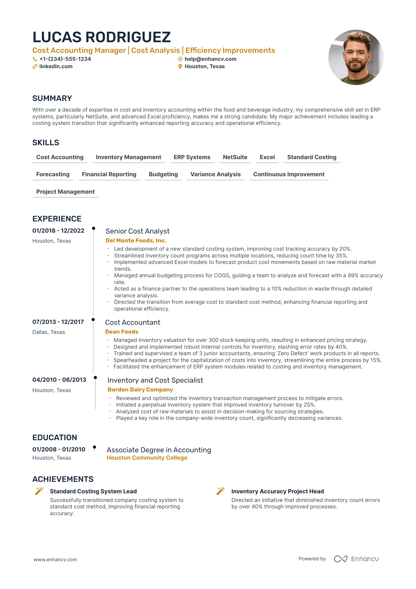 5 Cost Accounting Resume Examples & Guide for 2024