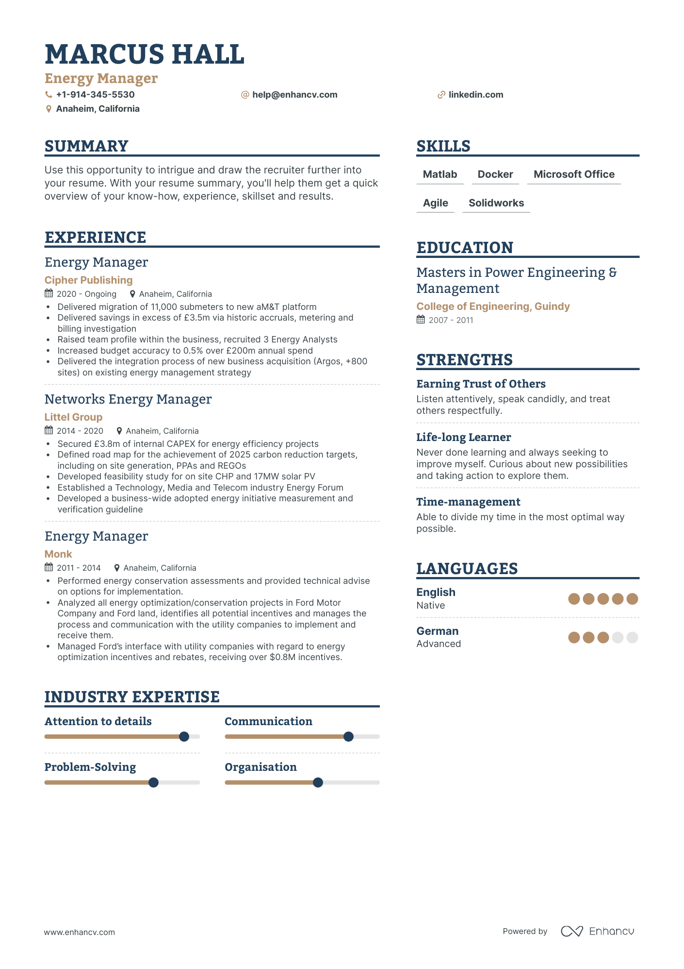 Energy Manager Resume Examples & Guide for 2023 (Layout, Skills ...