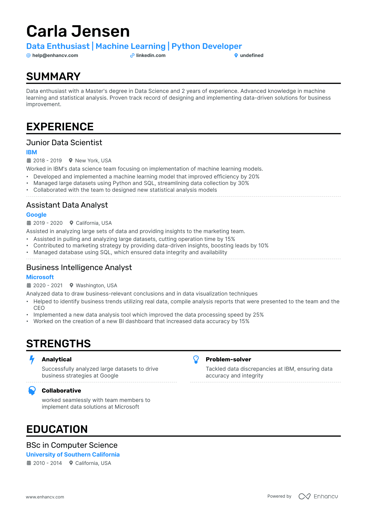 5 Entry-level Data Scientist Resume Examples & Guide for 2024