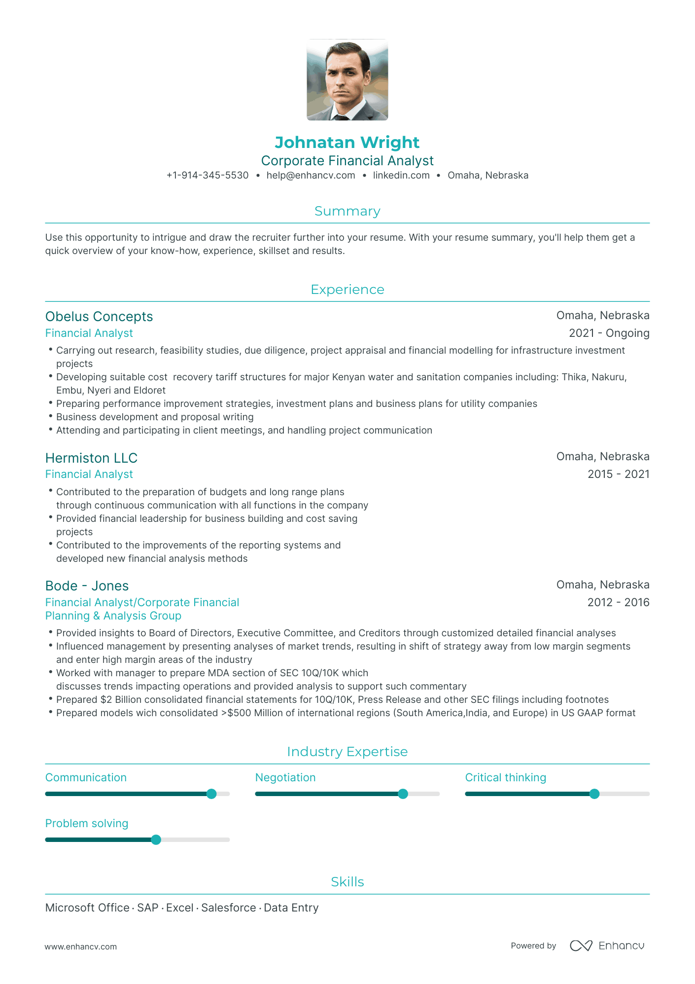 Corporate Financial Analyst Resume Examples & Guide for 2023 (Layout ...