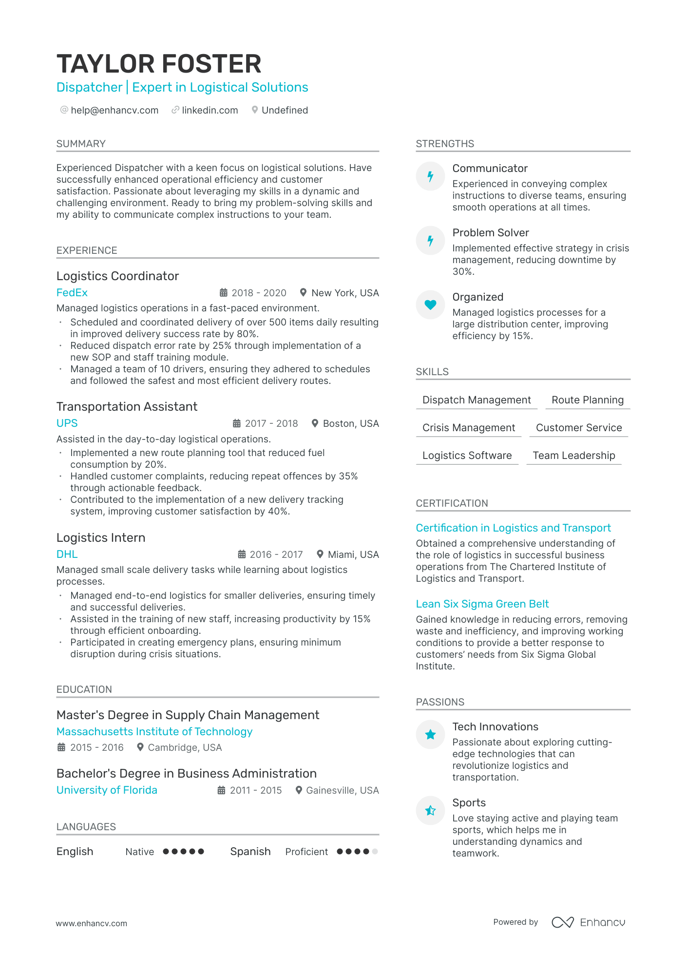 5 Entry Level Dispatcher Resume Examples & Guide for 2024