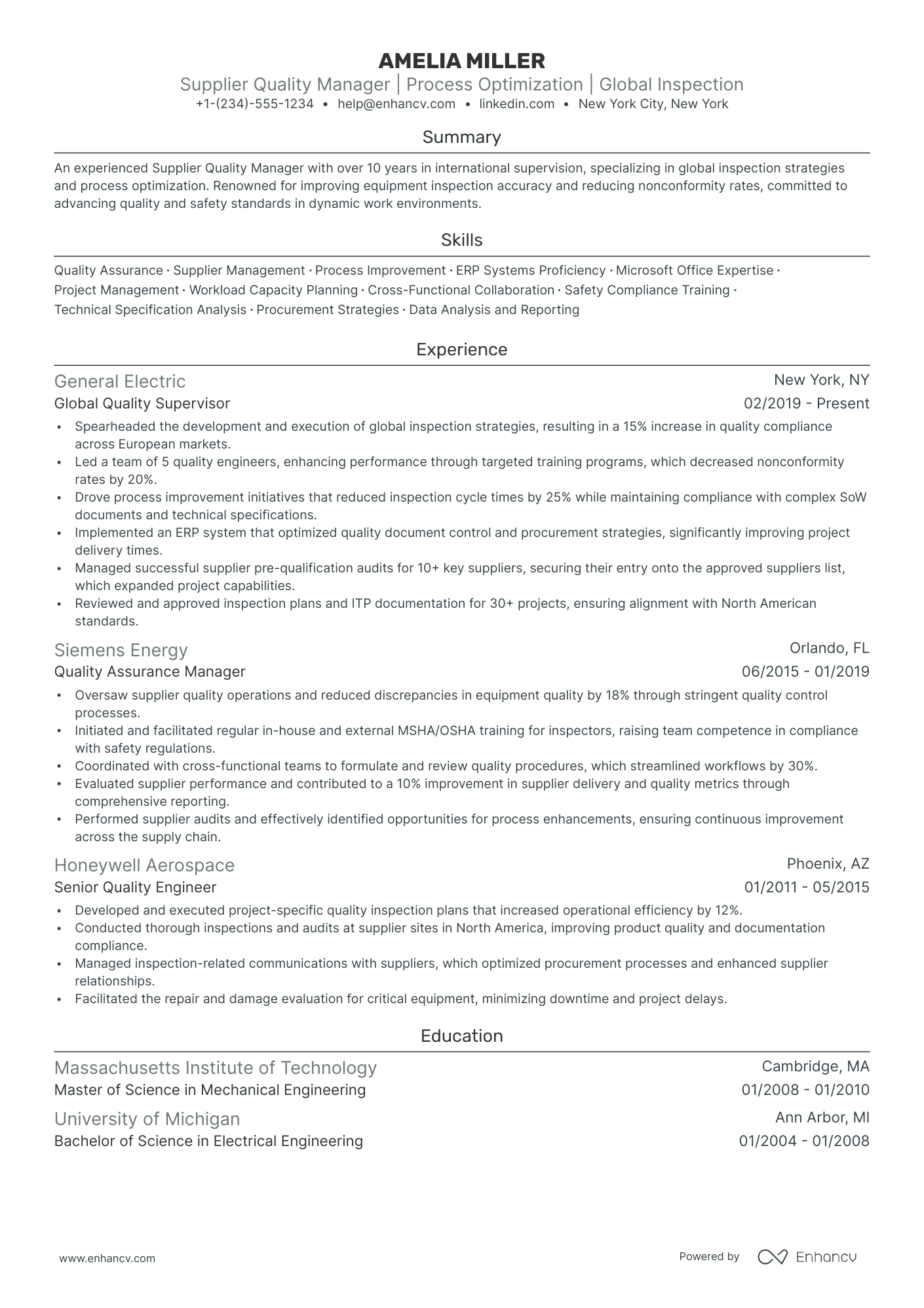 5 Supplier Quality Manager Resume Examples & Guide for 2024