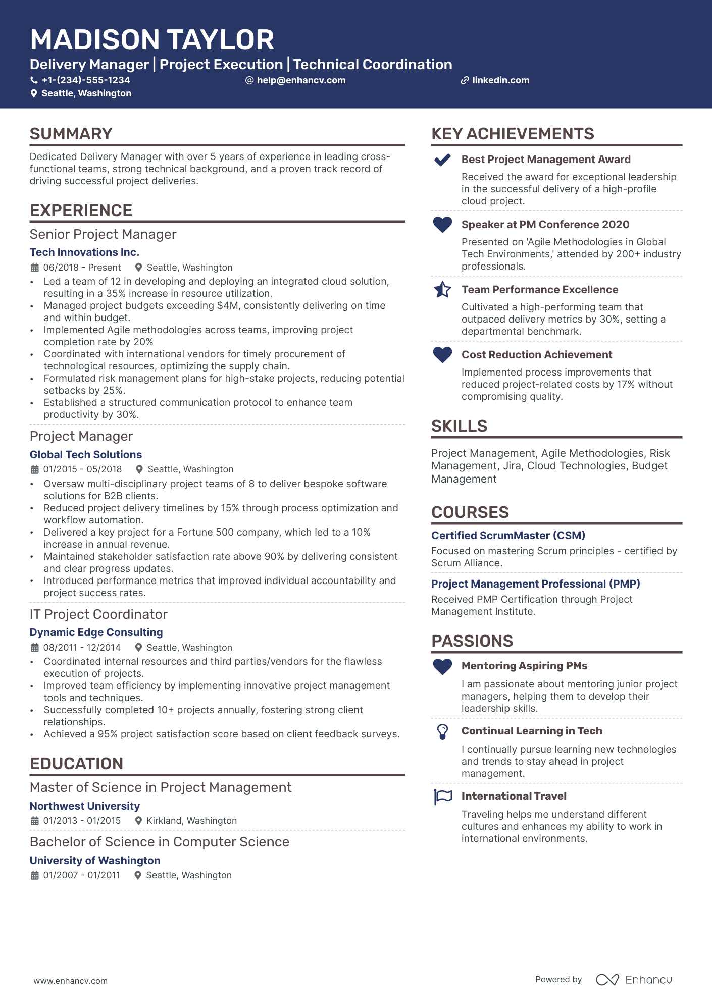 10 Delivery Manager Resume Examples & Guide for 2026