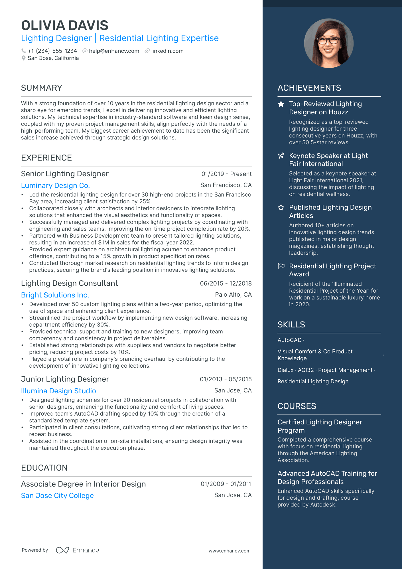 5 Lighting Designer Resume Examples & Guide for 2024