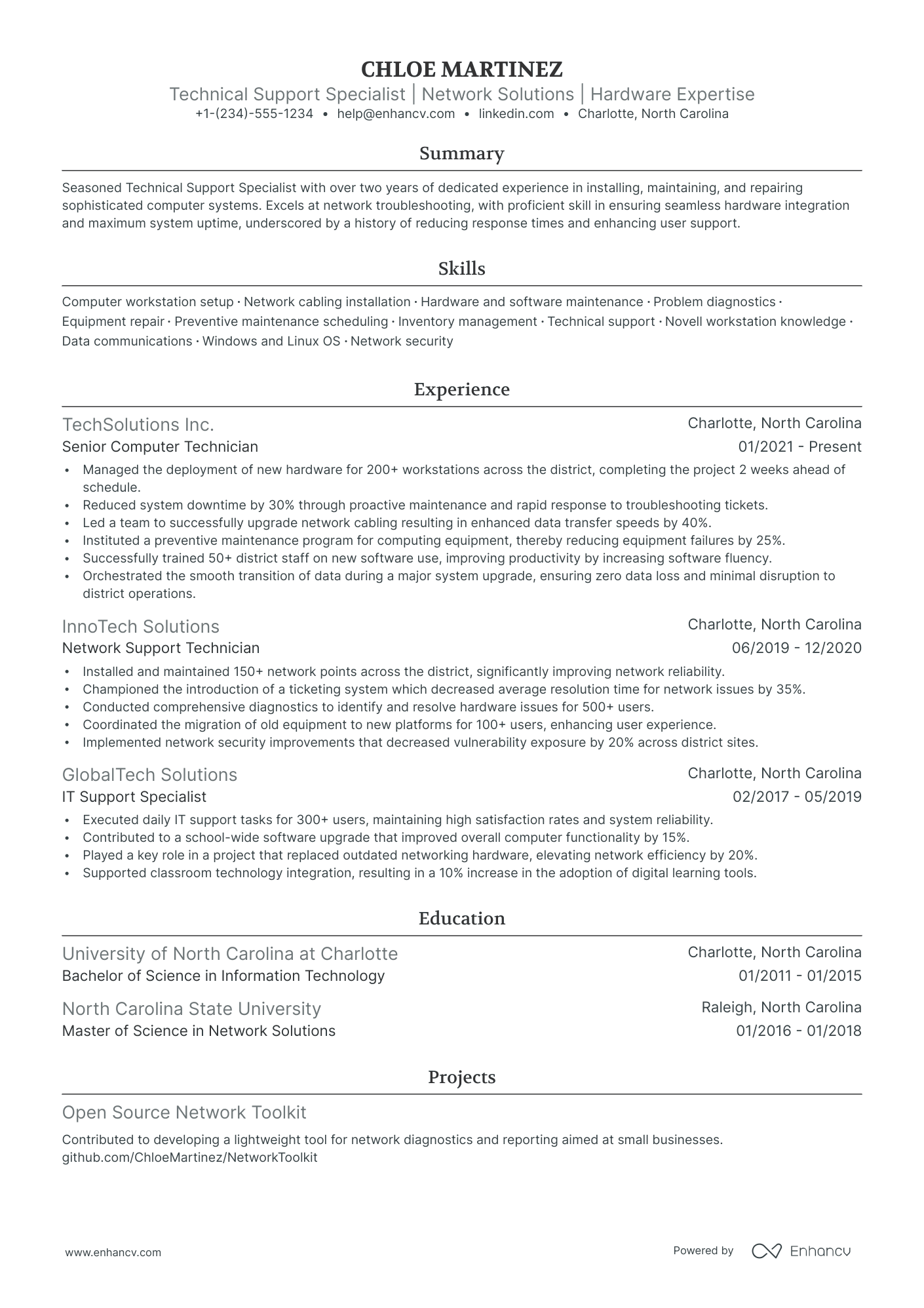 5 Computer Technician Resume Examples & Guide for 2024