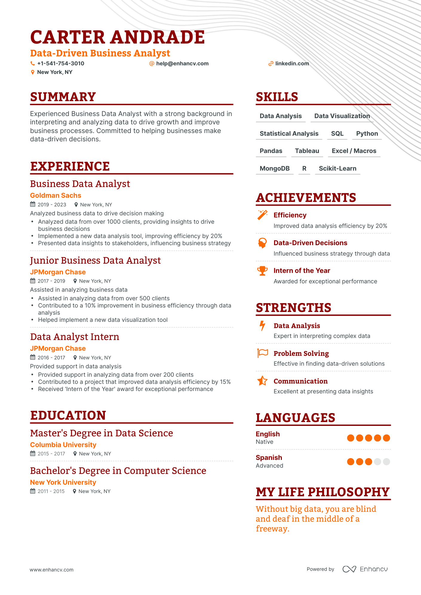 5 Business Data Analyst Resume Examples & Guide for 2024