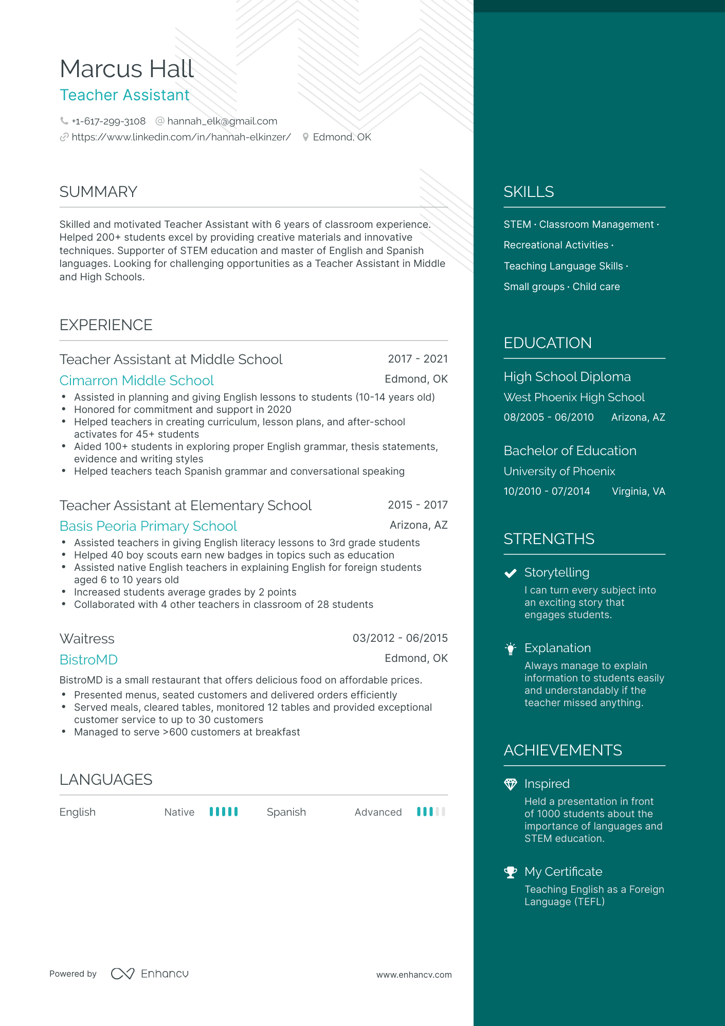 5 Teacher Assistant Resume Examples & Guide For 2023