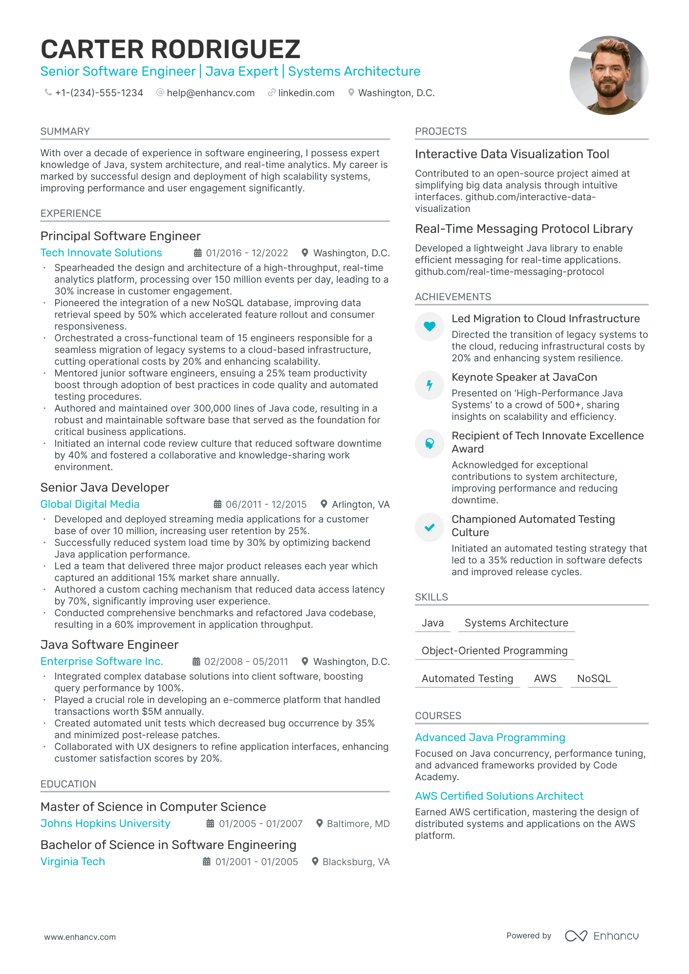 5 Principal Software Engineer Resume Examples & Guide For 2024