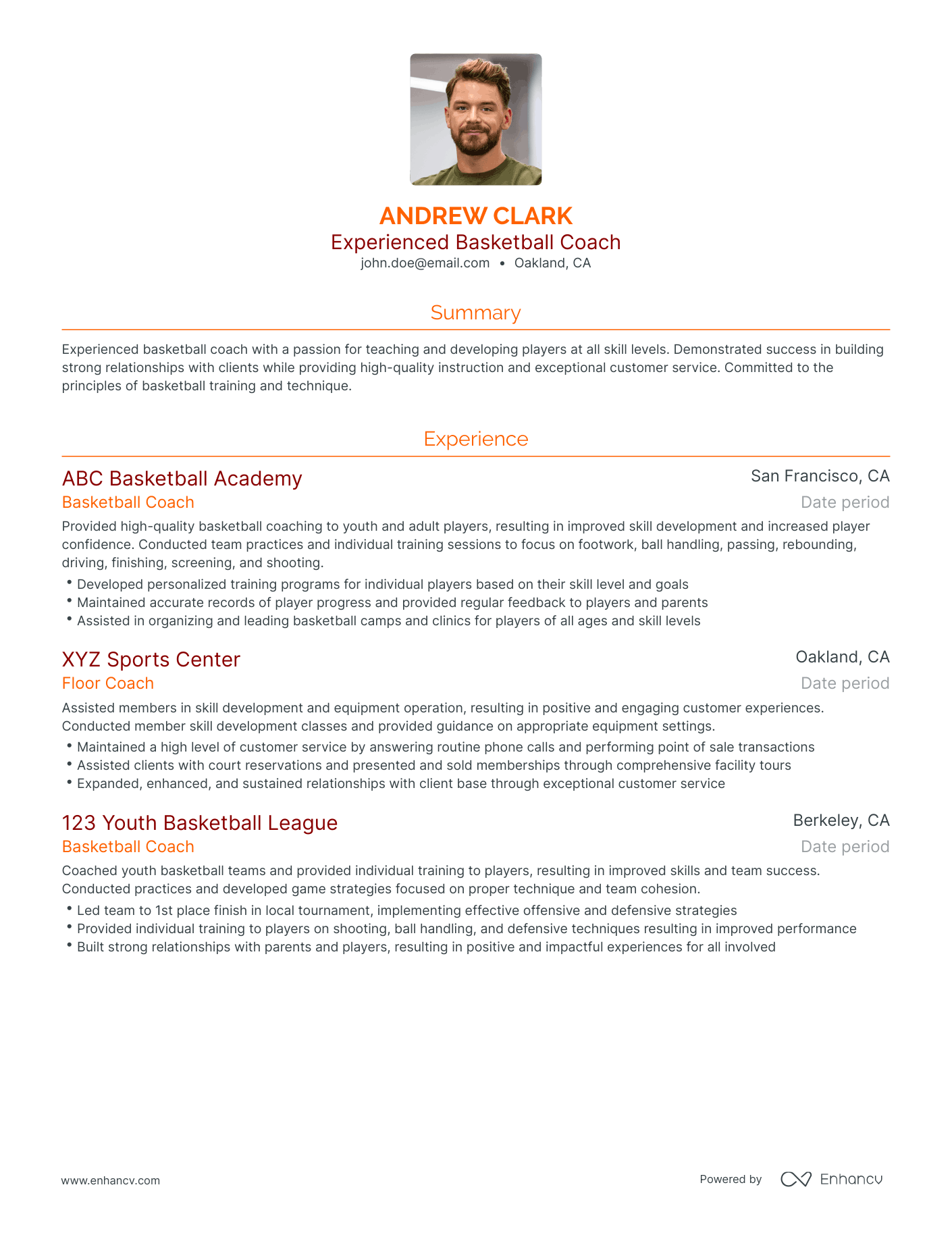 5 Basketball Coach Resume Examples & Guide for 2023