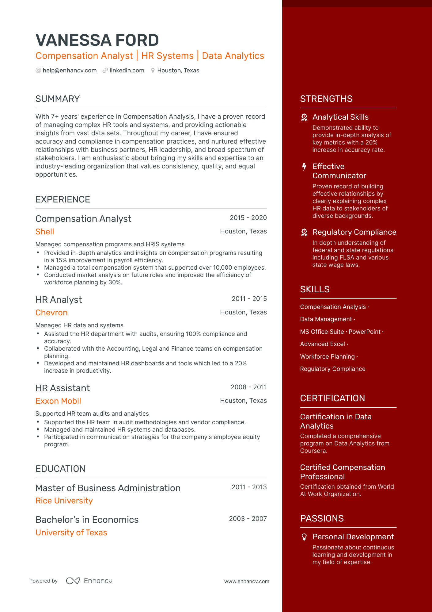 5 Compensation Analyst Resume Examples & Guide for 2024