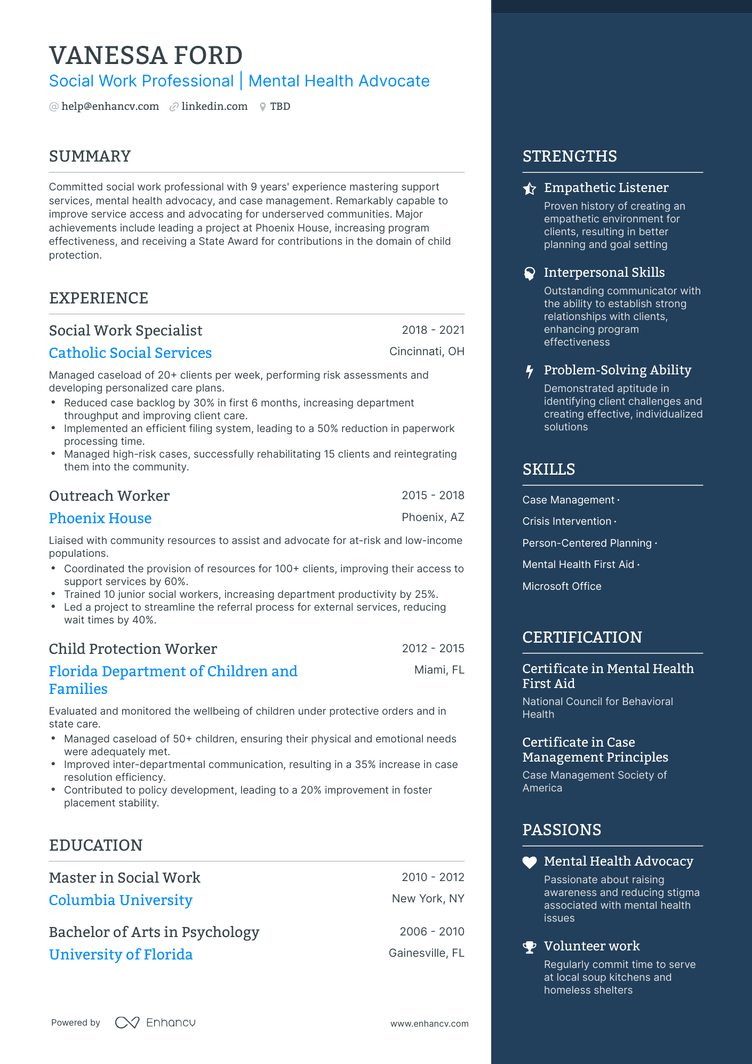 5 Social Work Intern Resume Examples & Guide for 2024