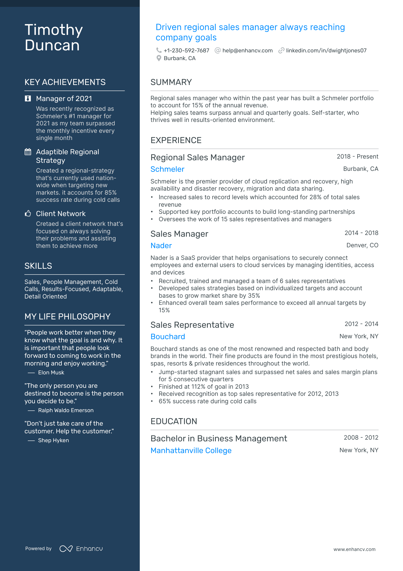 10 Regional Sales Manager Resume Examples & Guide for 2026