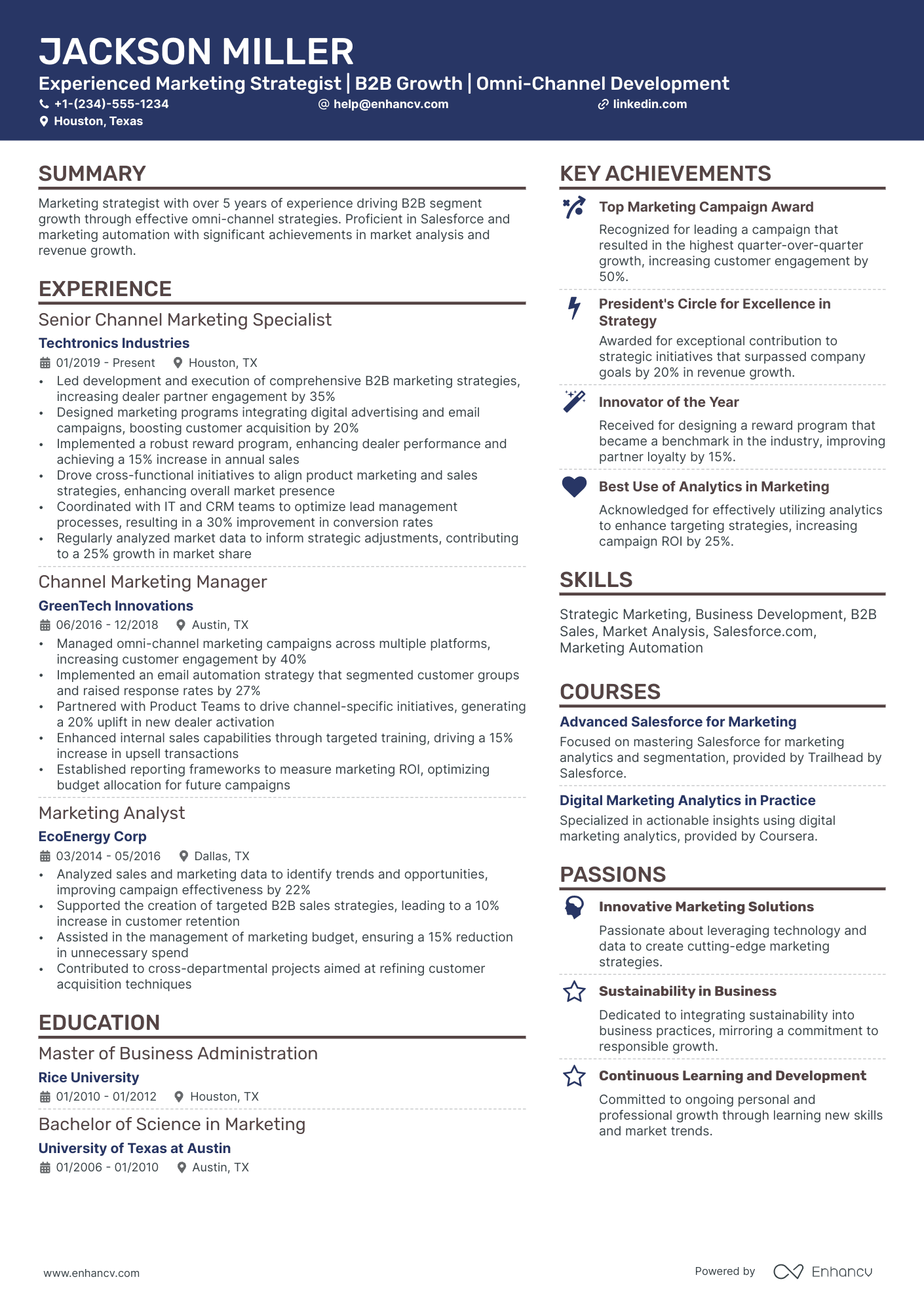 10 Channel Marketing Manager Resume Examples & Guide for 2026