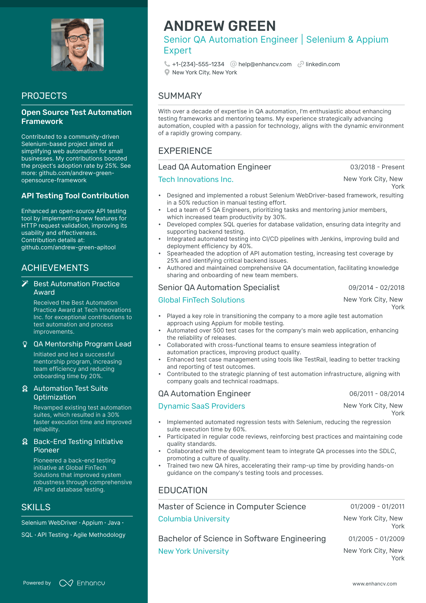 5 QA Automation Resume Examples & Guide for 2024