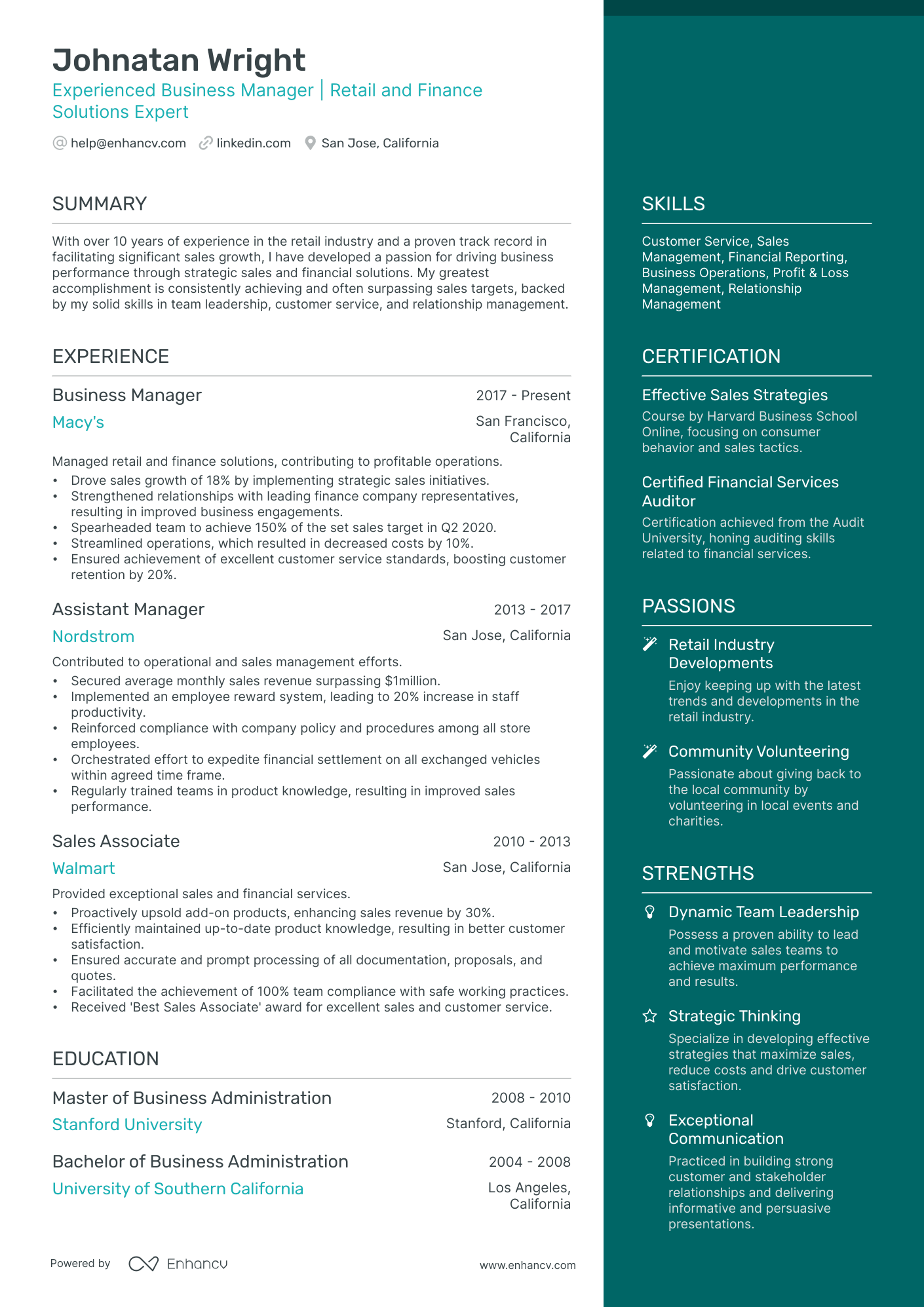 10 Business Manager Resume Examples & Guide for 2025