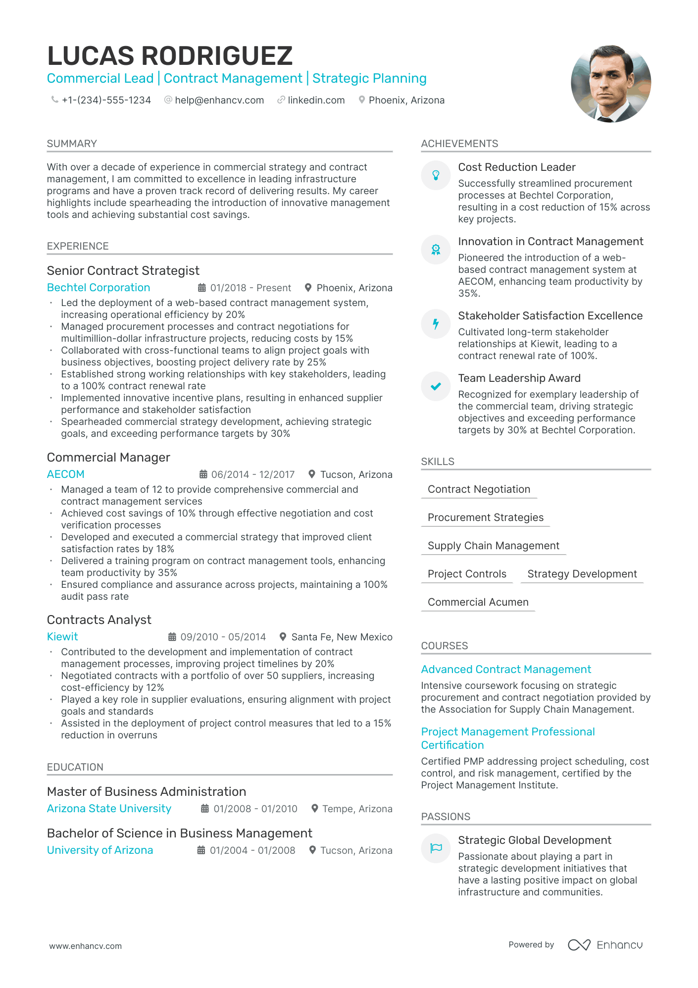 5 Commercial Manager Resume Examples & Guide for 2024