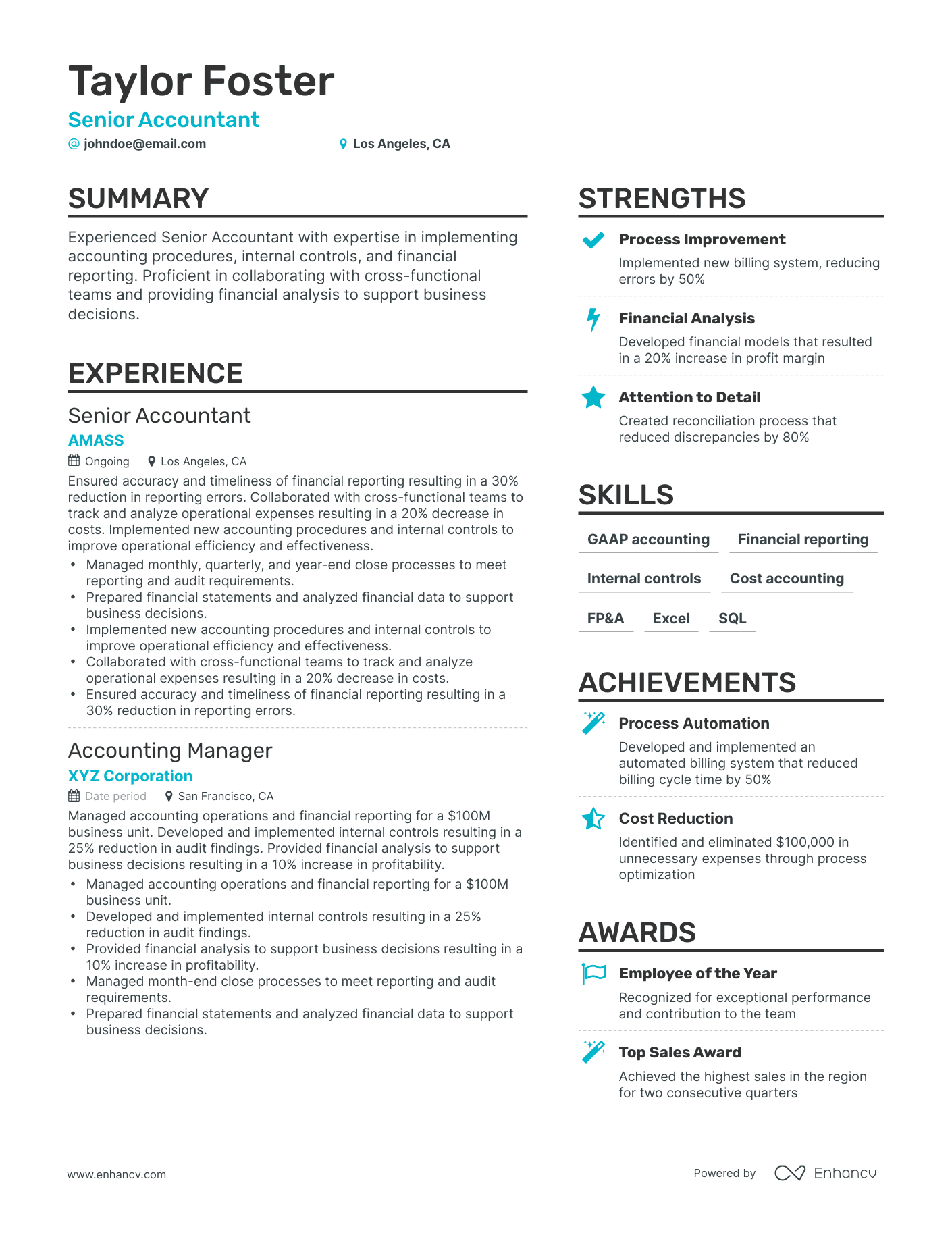 functional resume accounting