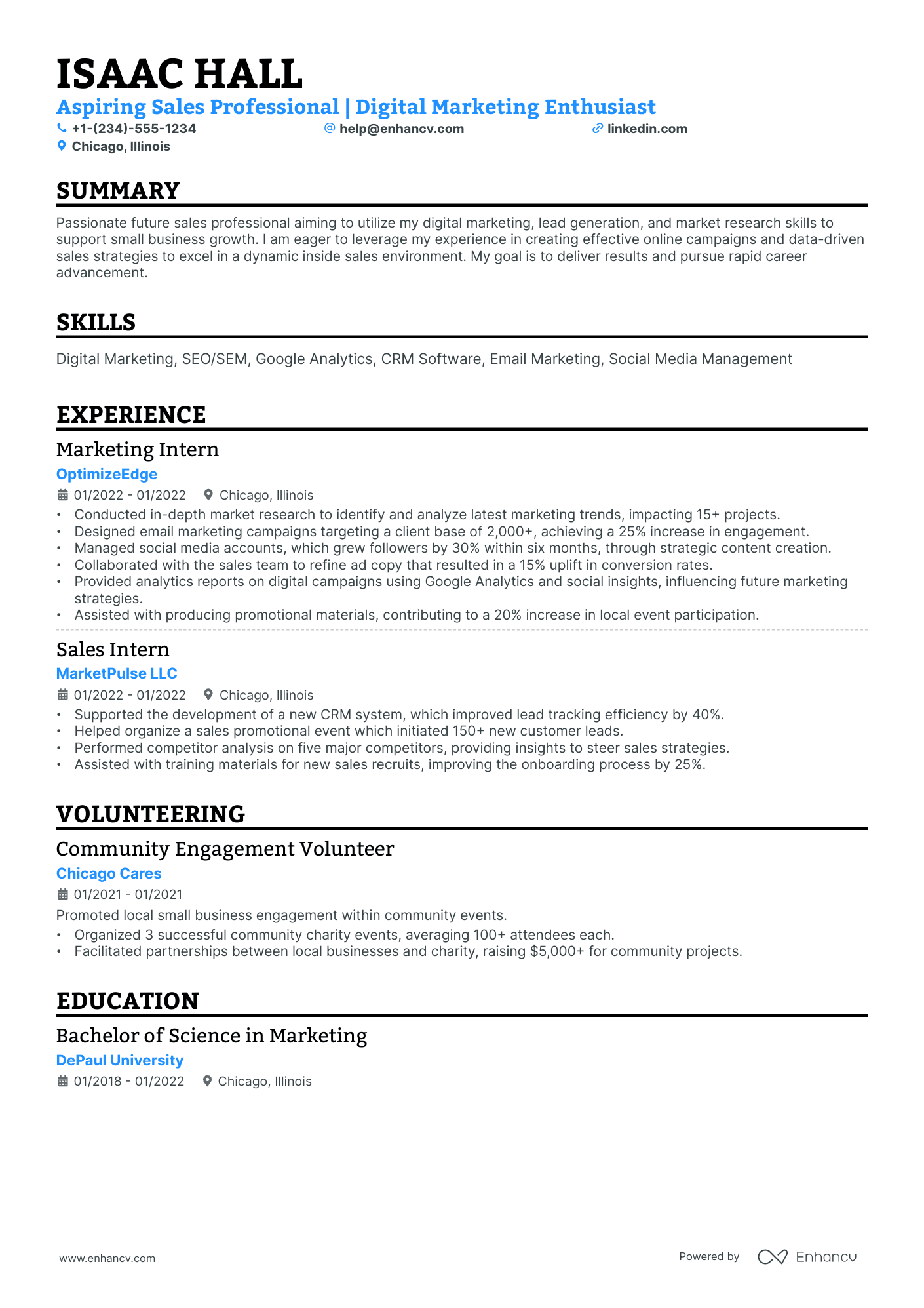 10 Entry-Level Digital Marketing Resume Examples & Guide for 2026 - Creating A Professional Digital Content Resume
