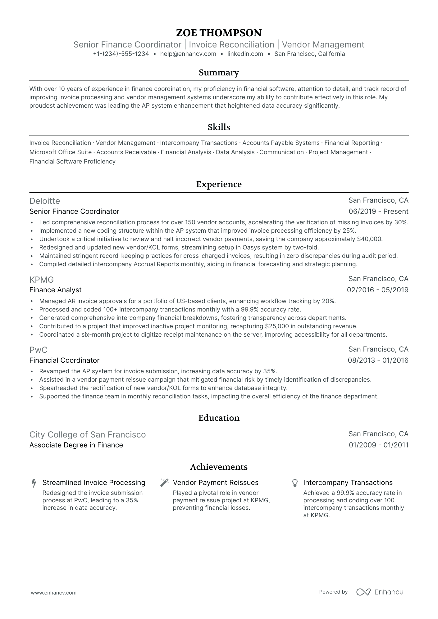 5 Finance Coordinator Resume Examples & Guide for 2024