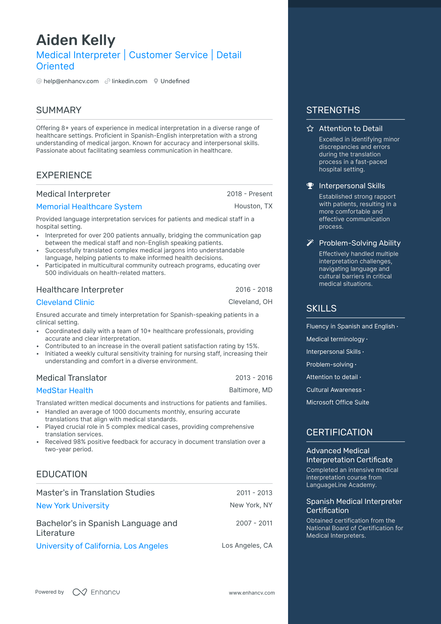 5 Medical Interpreter Resume Examples & Guide for 2024