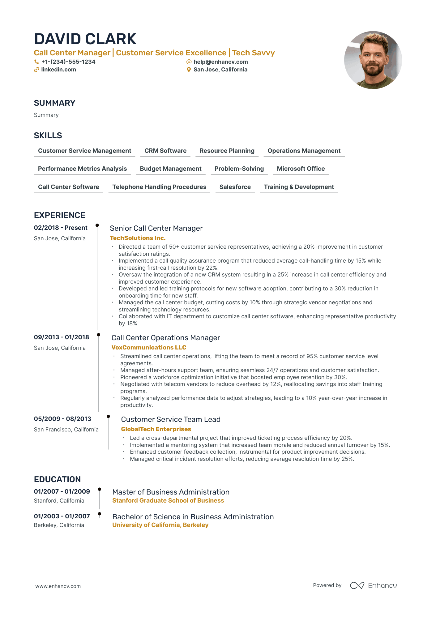 5 Call Center Manager Resume Examples & Guide For 2024