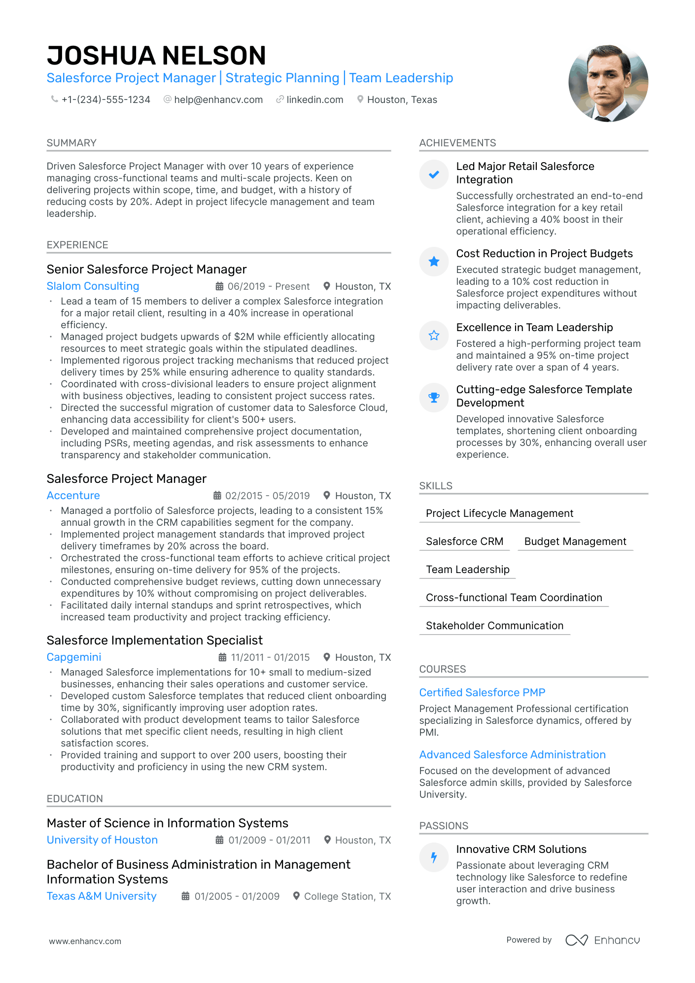 5 Salesforce Project Manager Resume Examples & Guide for 2024