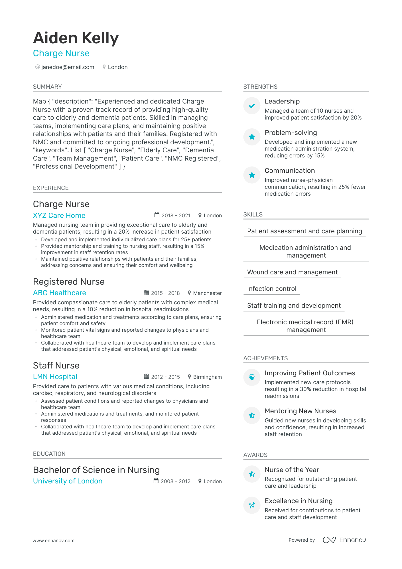 5 Charge Nurse Resume Examples & Guide for 2023