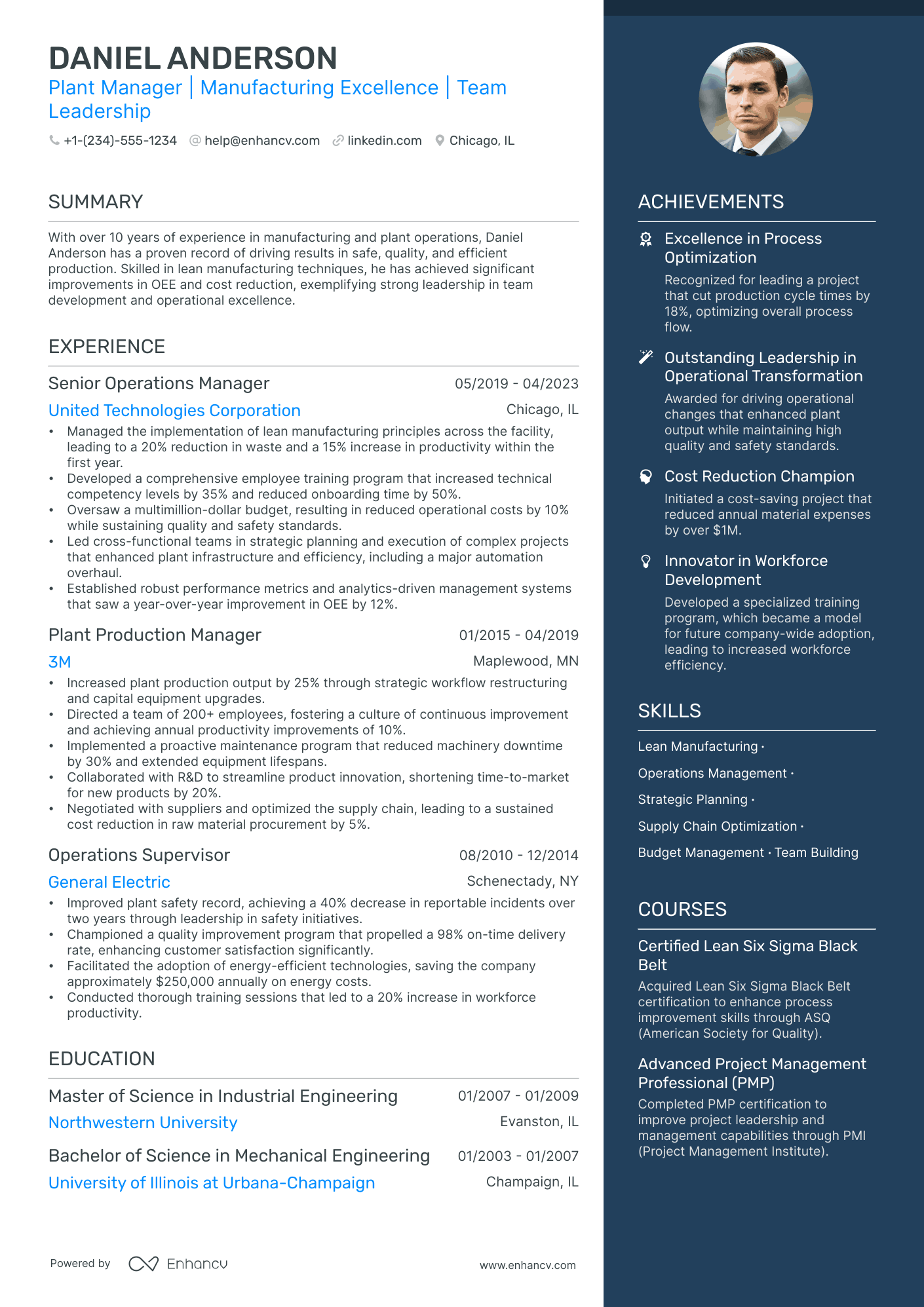 5 Plant Manager Resume Examples & Guide for 2024