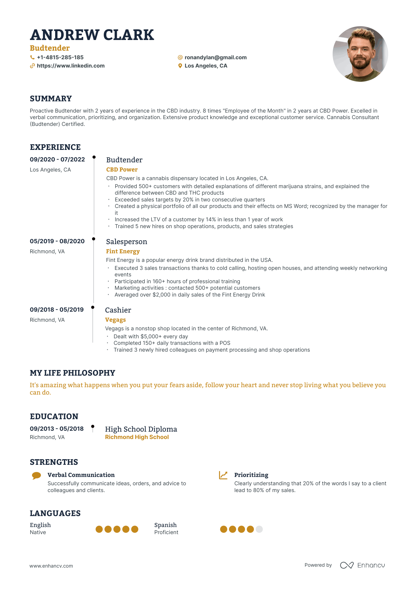 5 Budtender Resume Examples & Guide for 2024