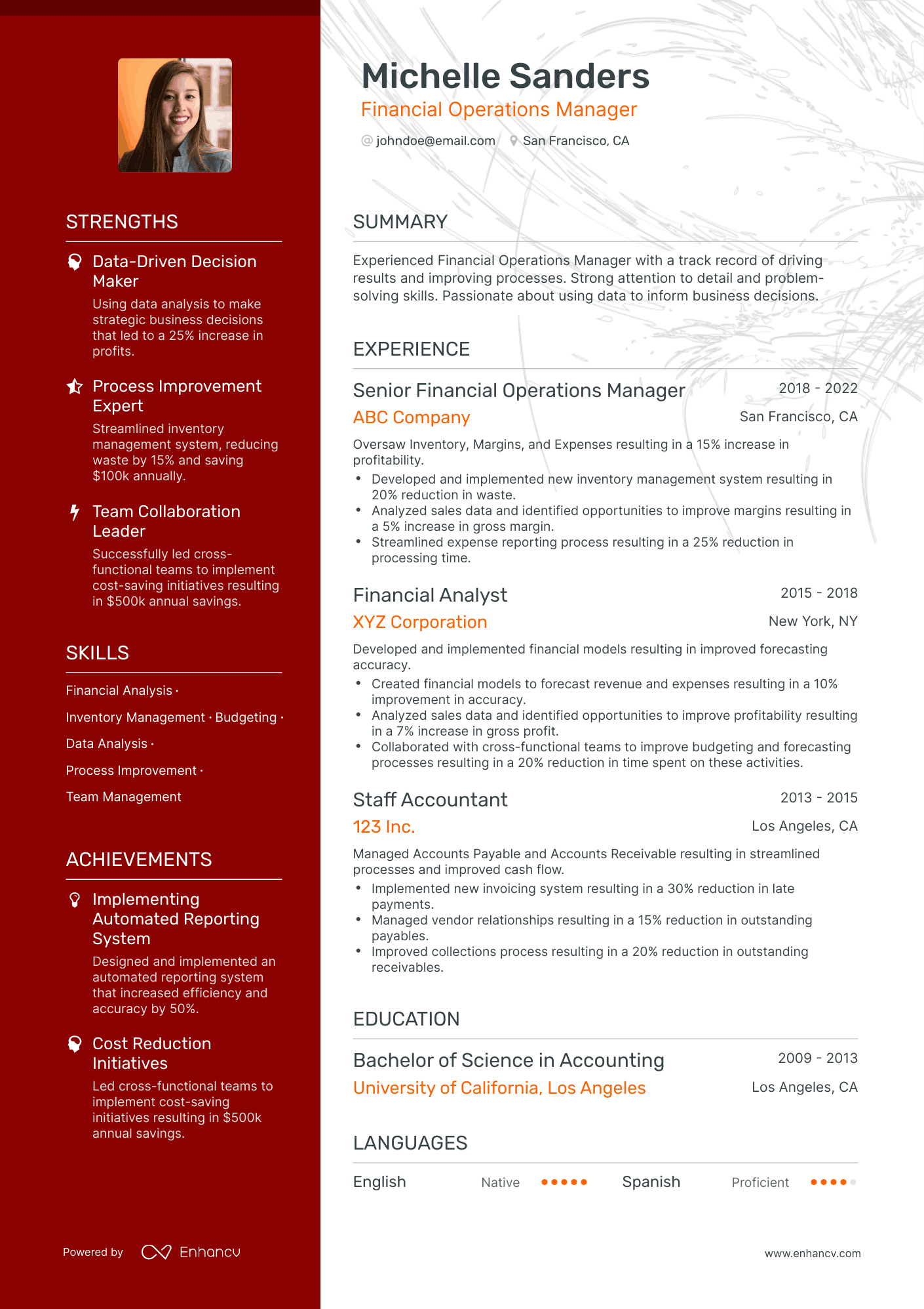 5 Financial Operations Manager Resume Examples & Guide for 2024