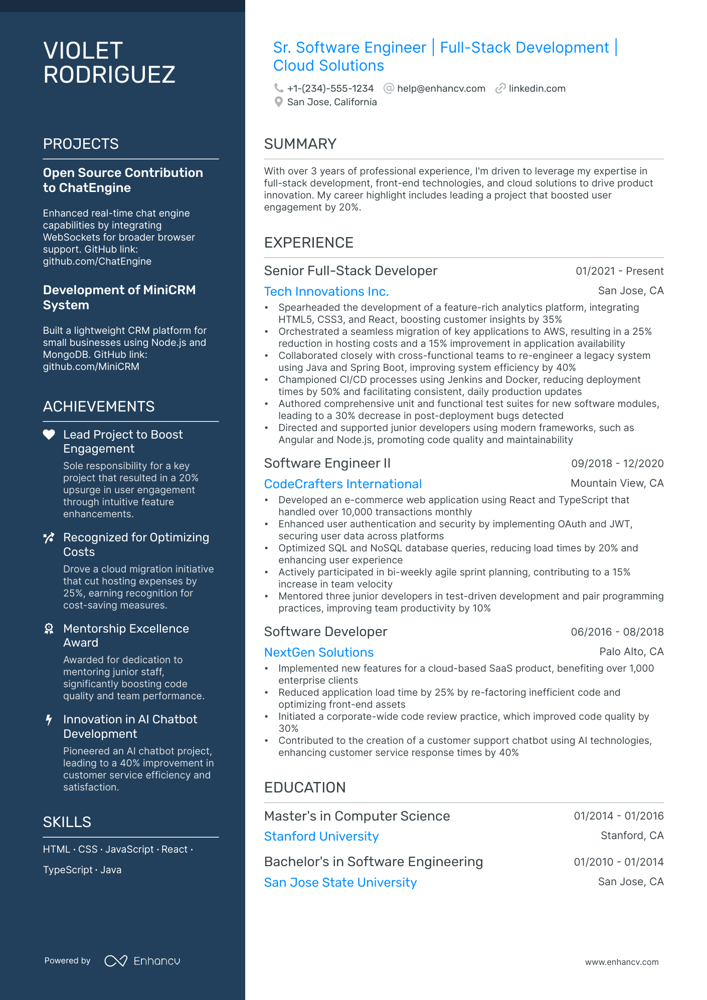 5 Senior Software Engineer Resume Examples & Guide for 2024