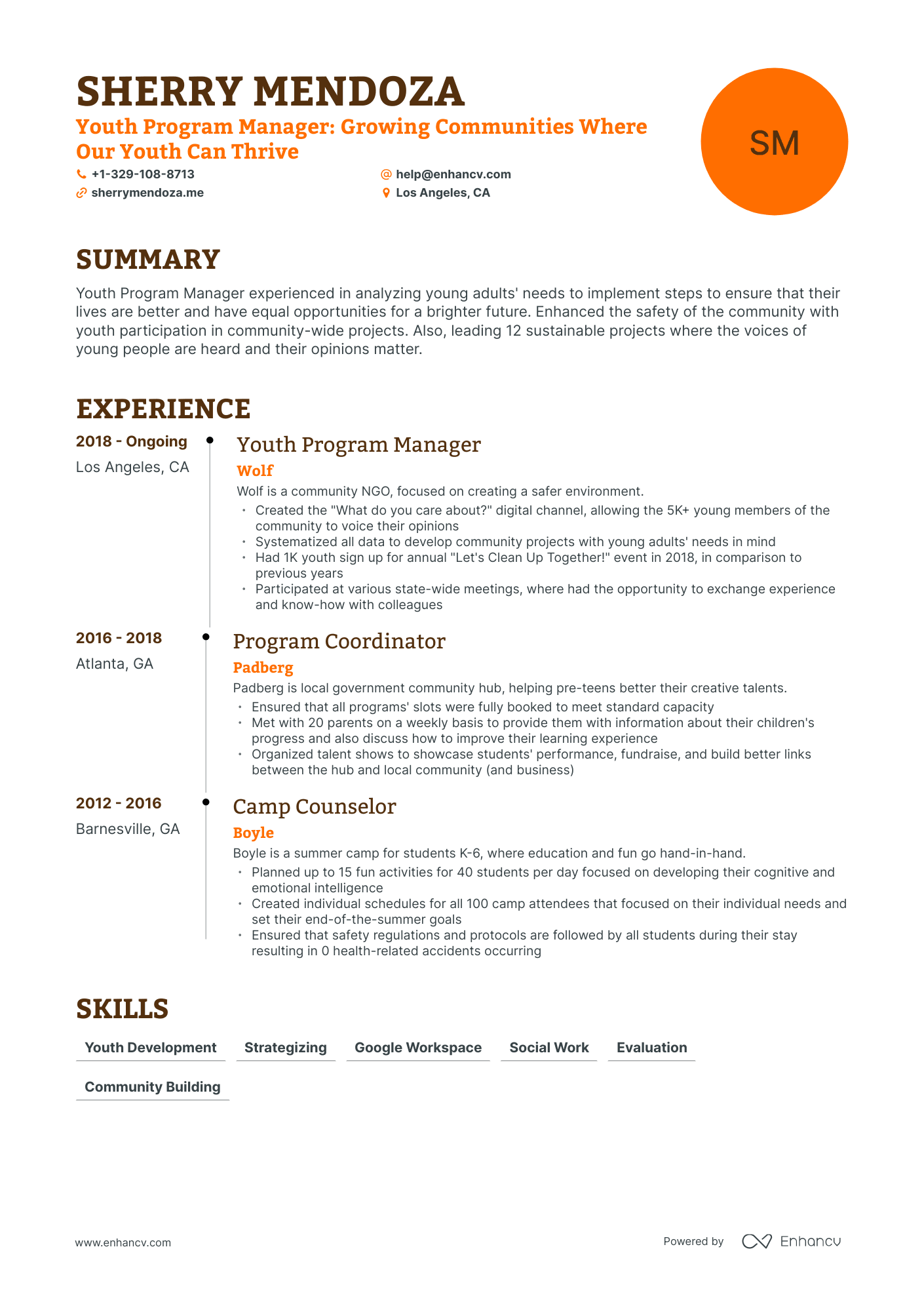 5 Youth Program Manager Resume Examples & Guide for 2024