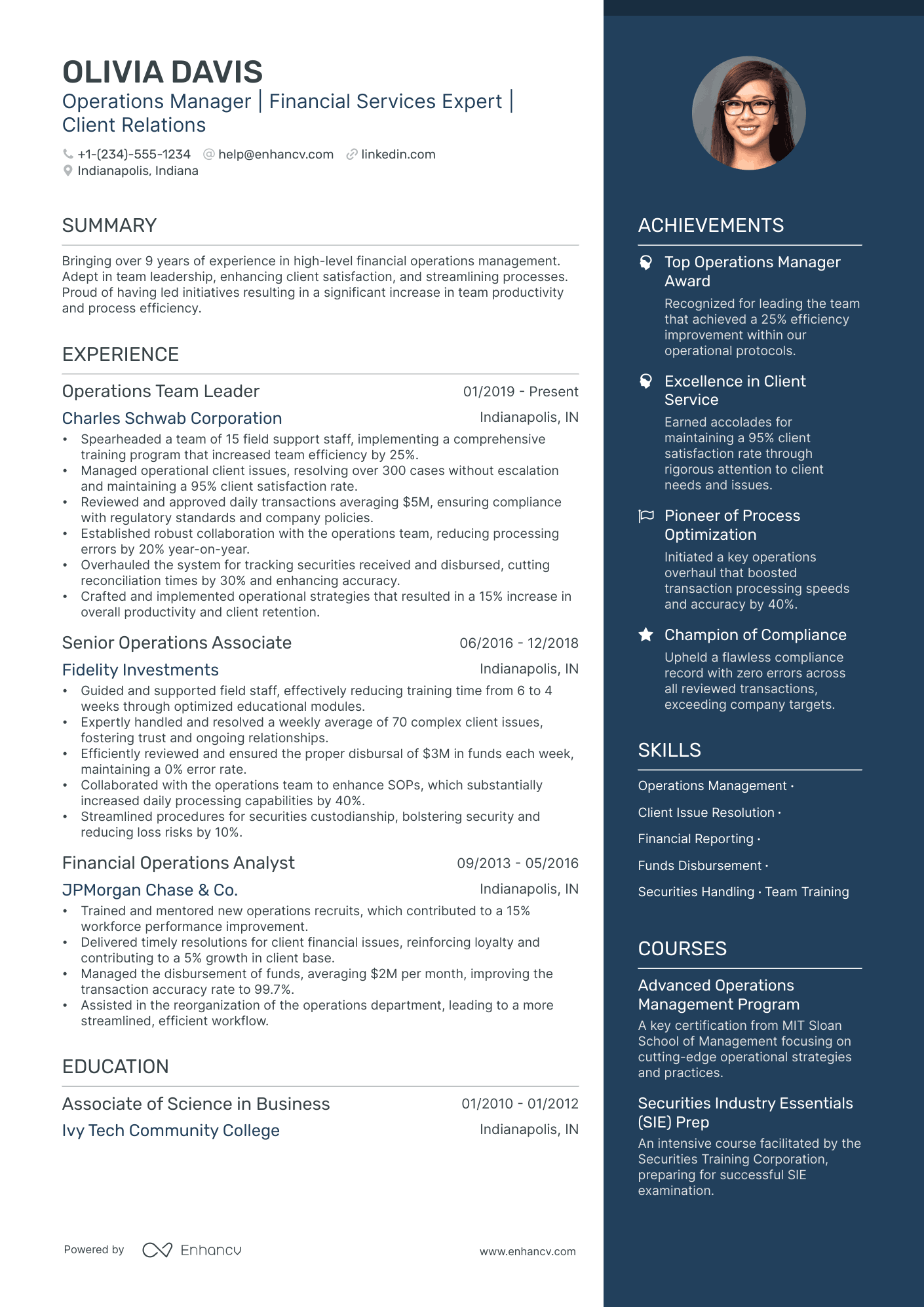 5 Assistant Operations Manager Resume Examples & Guide for 2024